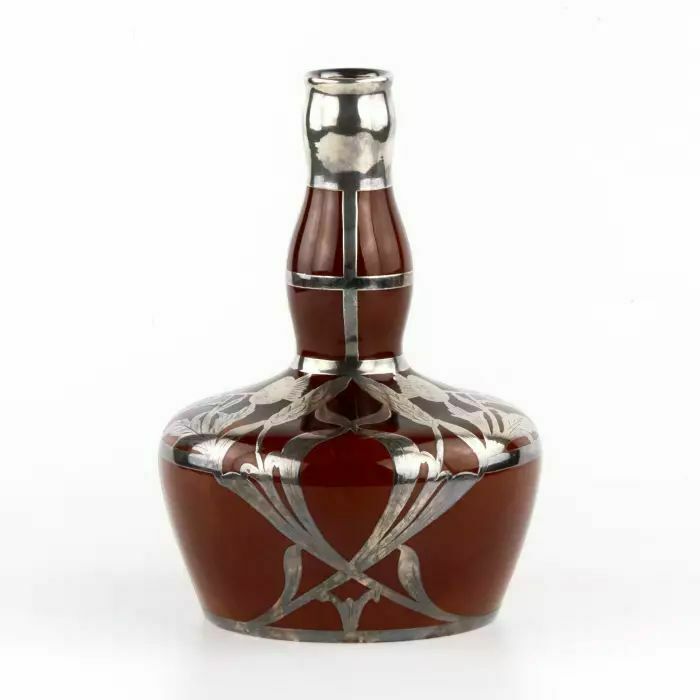 An Elegant Porcelain Vase In A Silver Braid In The Art Nouveau Style. Crown Staffordshire. photo furniture