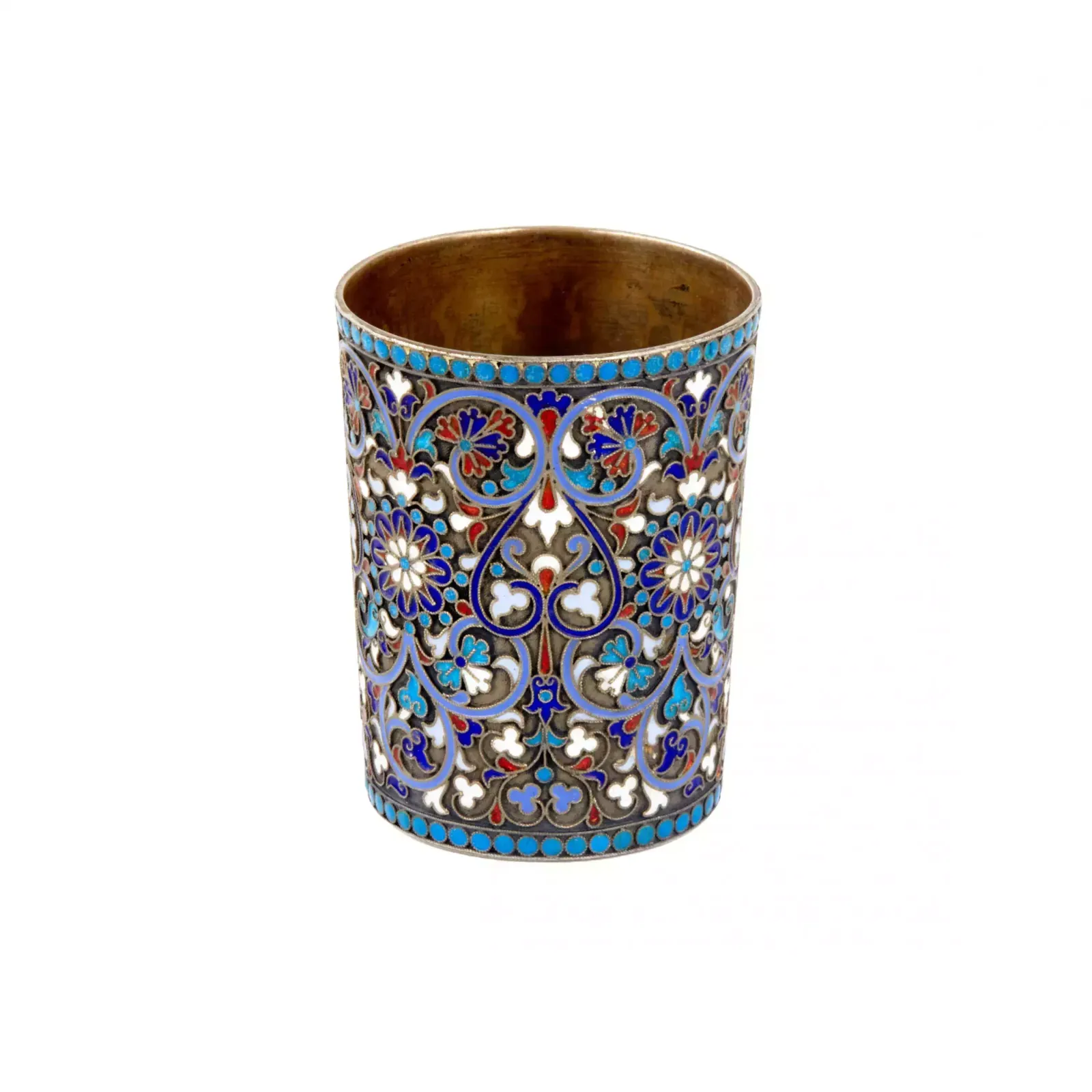 Russian Silver Vodka Cup With Cloisonne Enamel. Gustav Klingert. Moscow. 1893. photo furniture