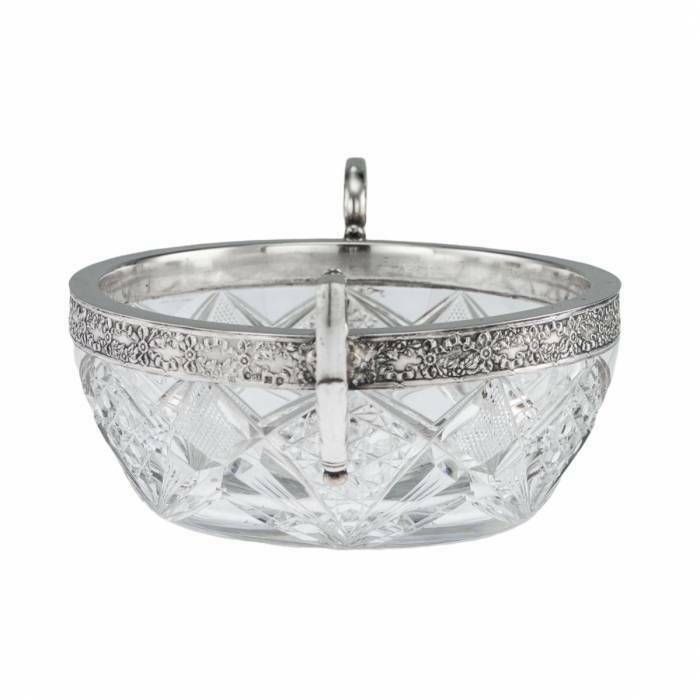 Russian Crystal Vase In Silver 15 Petersburg Artel photo for sale