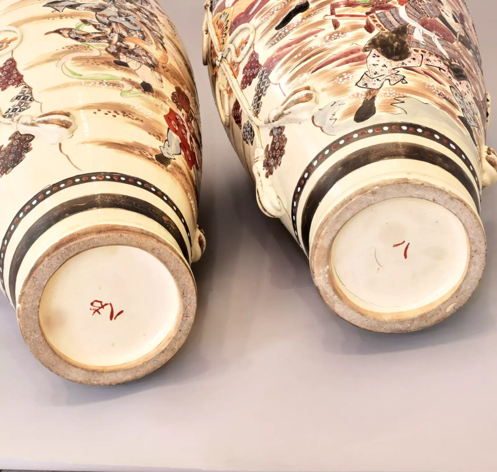 Pair Of Outdoor Japanese Satsuma Vases photo 5130.0