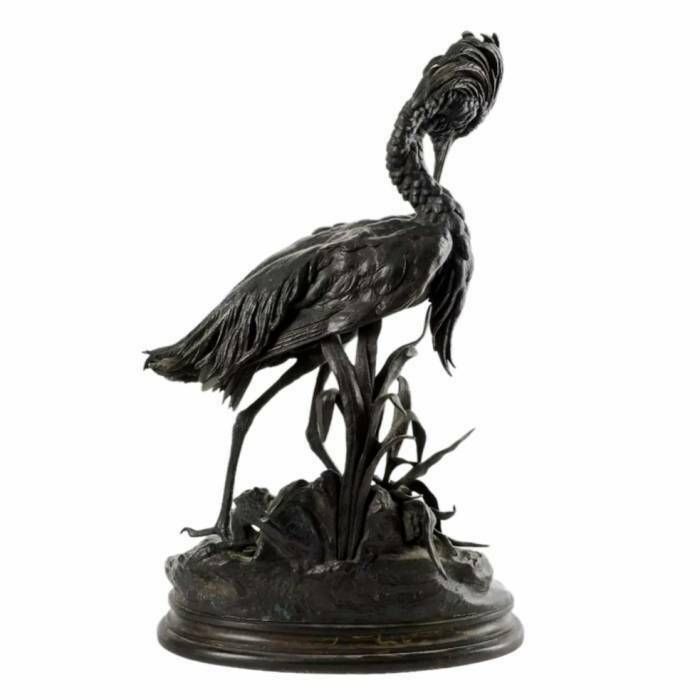 Bronze Figure Of A Heron. Jules Moigniez (1835 1894). photo furniture