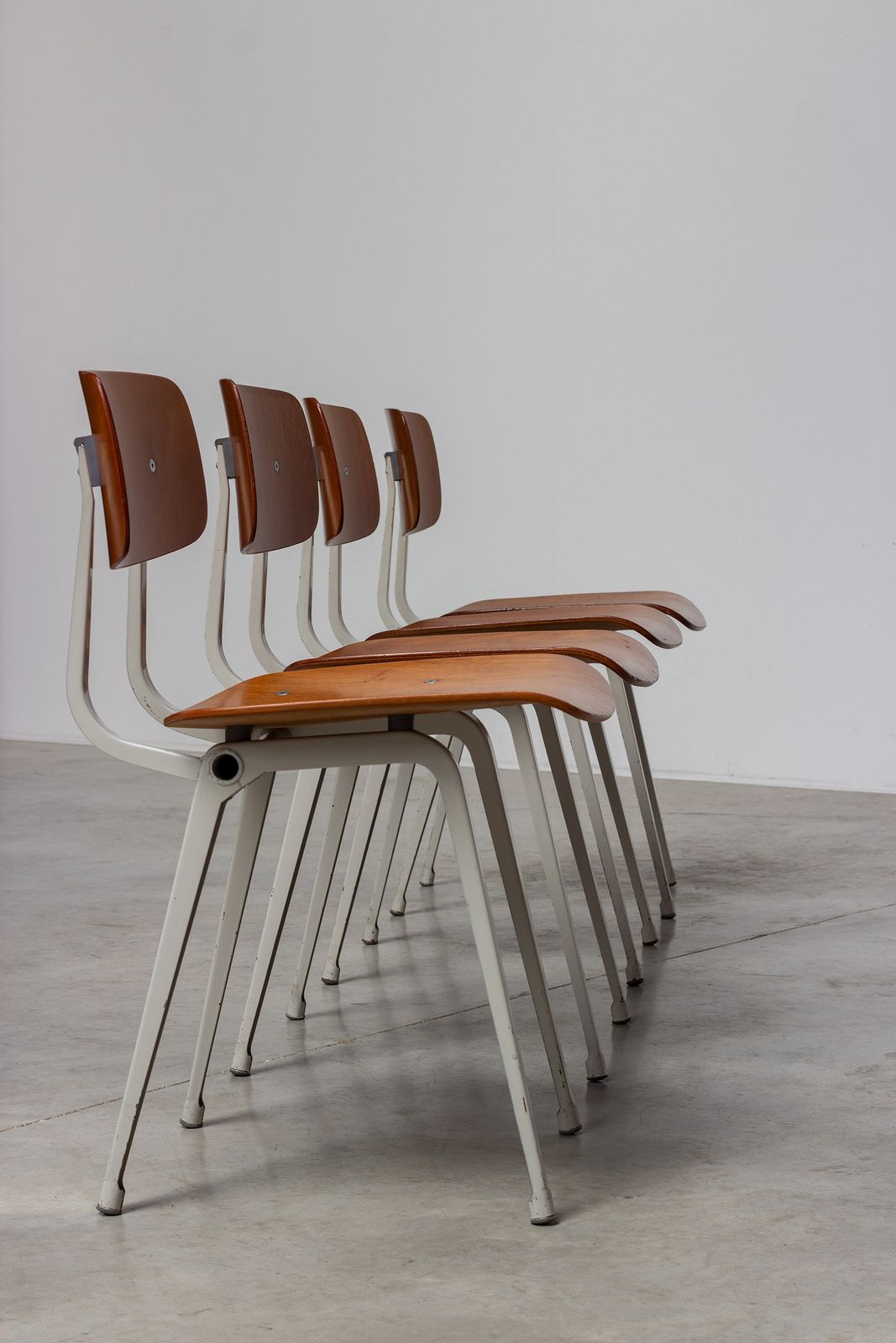 Four Industrial 1950 Revolt Chairs By Design Friso Kramer photo buy