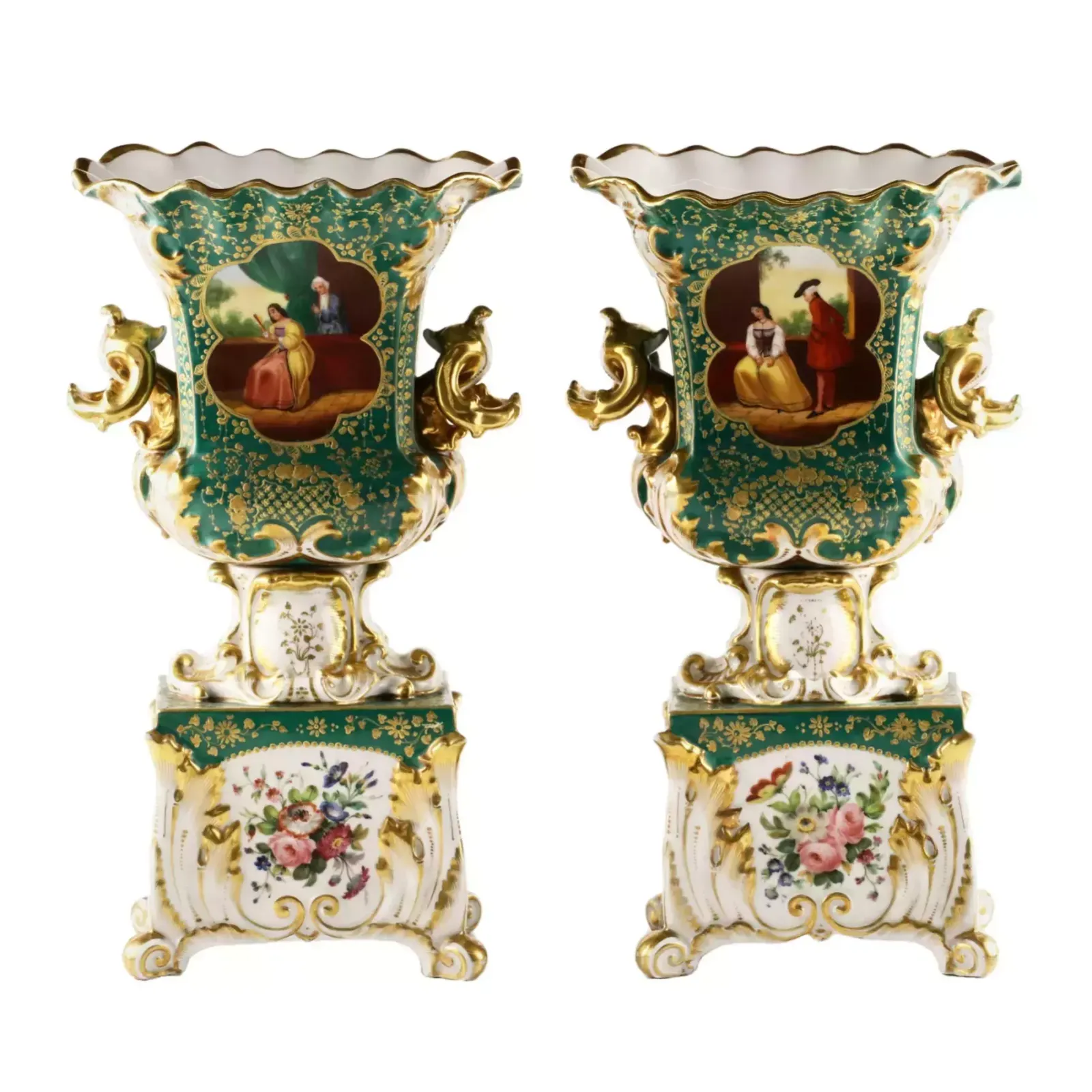 Pair Of Vases Gallant Age., 1800s photo vinterior