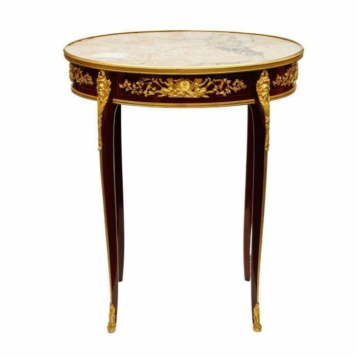 Magnificent Mahogany And Gilded Bronze Table By François Linke.