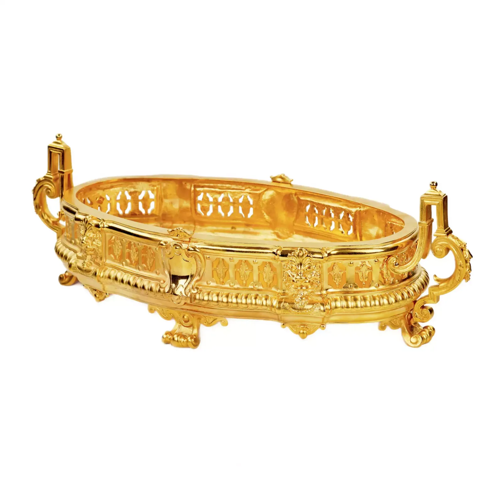 Jardiniere In Gilded Bronze In The Napoleon III Style. 19th Century. photo for sale