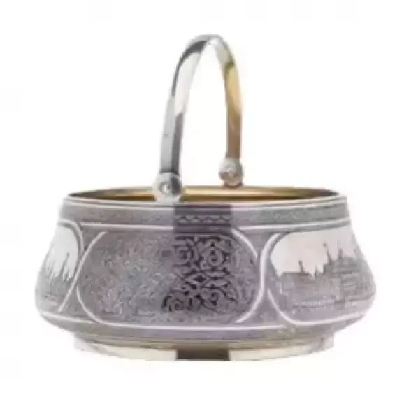 Russian Silver Sugar Bowl Of The 19th Century With Niello. Sazikov. 1891 photo 1881.0