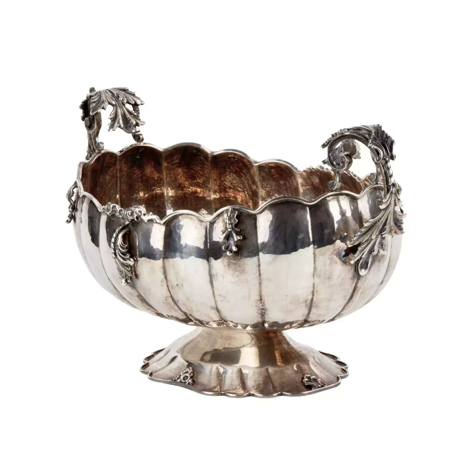 Silver Vase For Flowers Or Fruits. Gianni Bolletino. Gioletti. photo for sale