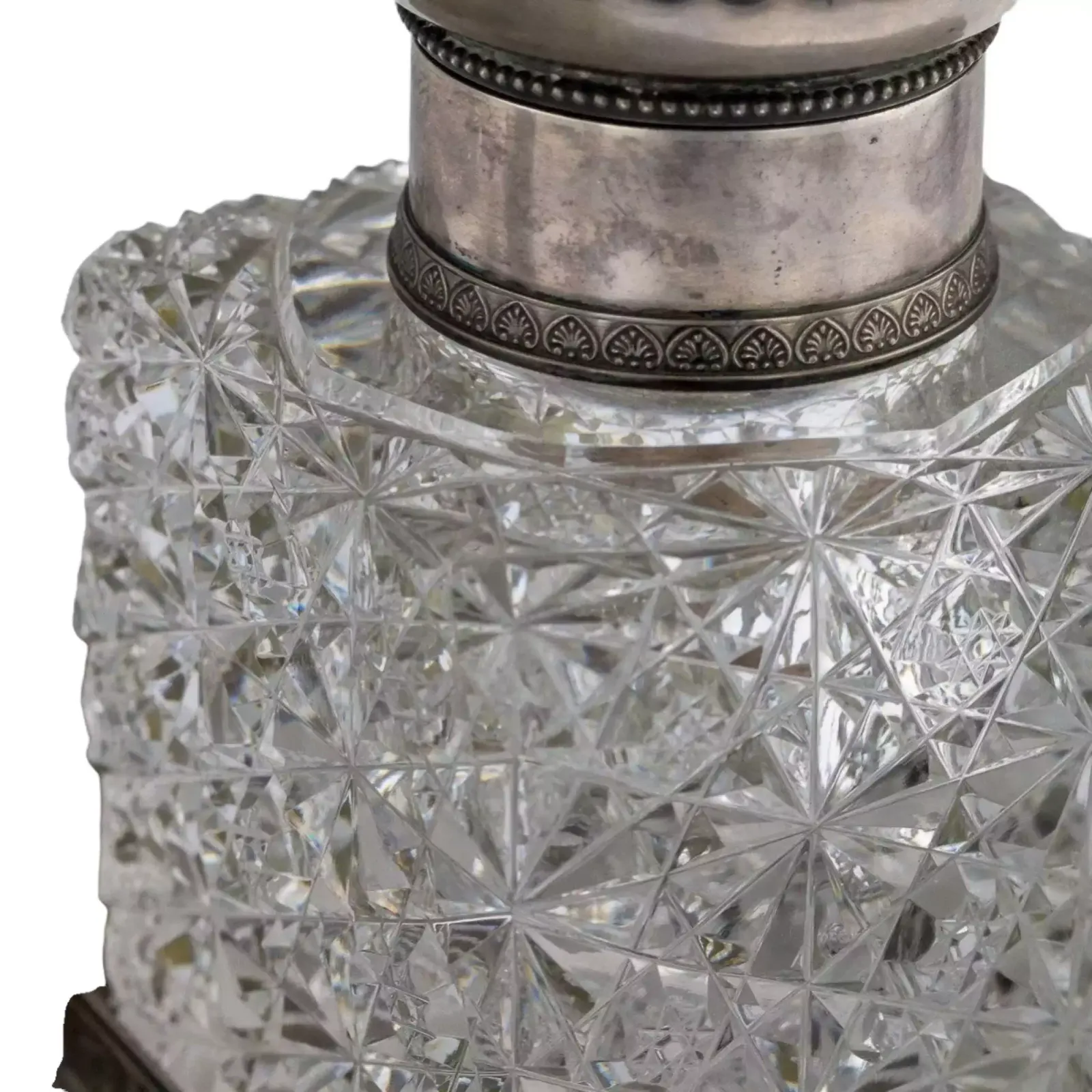 photo vinterior Large Cabinet Inkwell   Zastava, Made Of Crystal, With Silver, On A Marble Base.