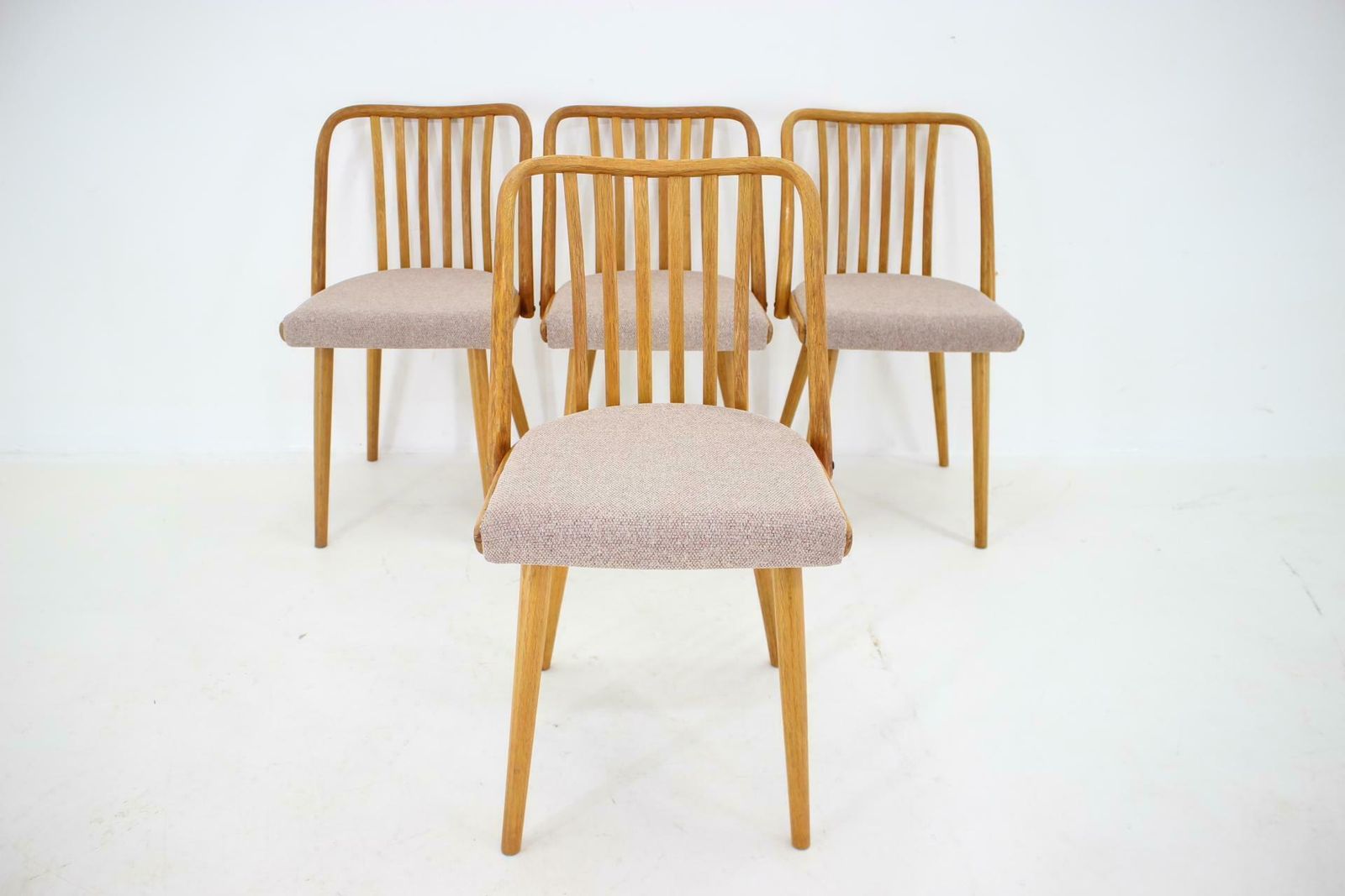 1970s Antonin Suman Set Of 4 Oak Dining Chairs, Czechoslovakia photo for sale