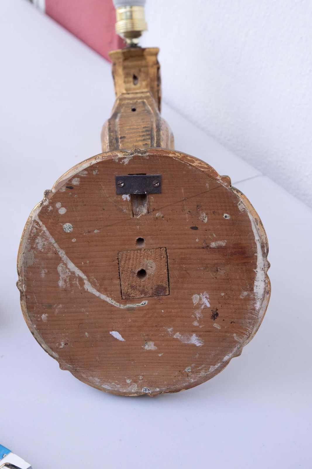 photo for sale 19th Century Classic Baroque Style Wall Lamp Gold Painted Wood, 1880