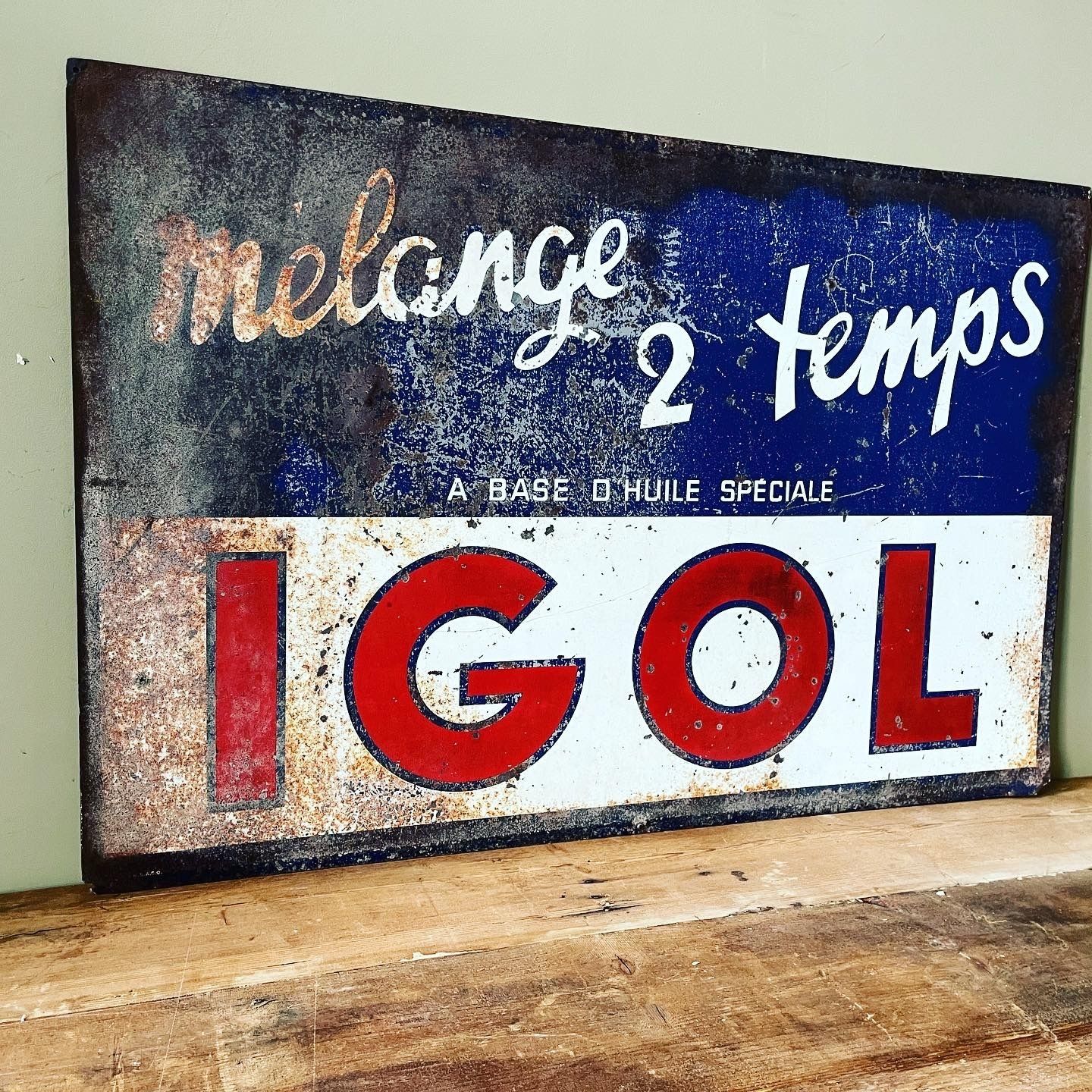 Vintage 1950s French Igol Advertising Sign photo furniture