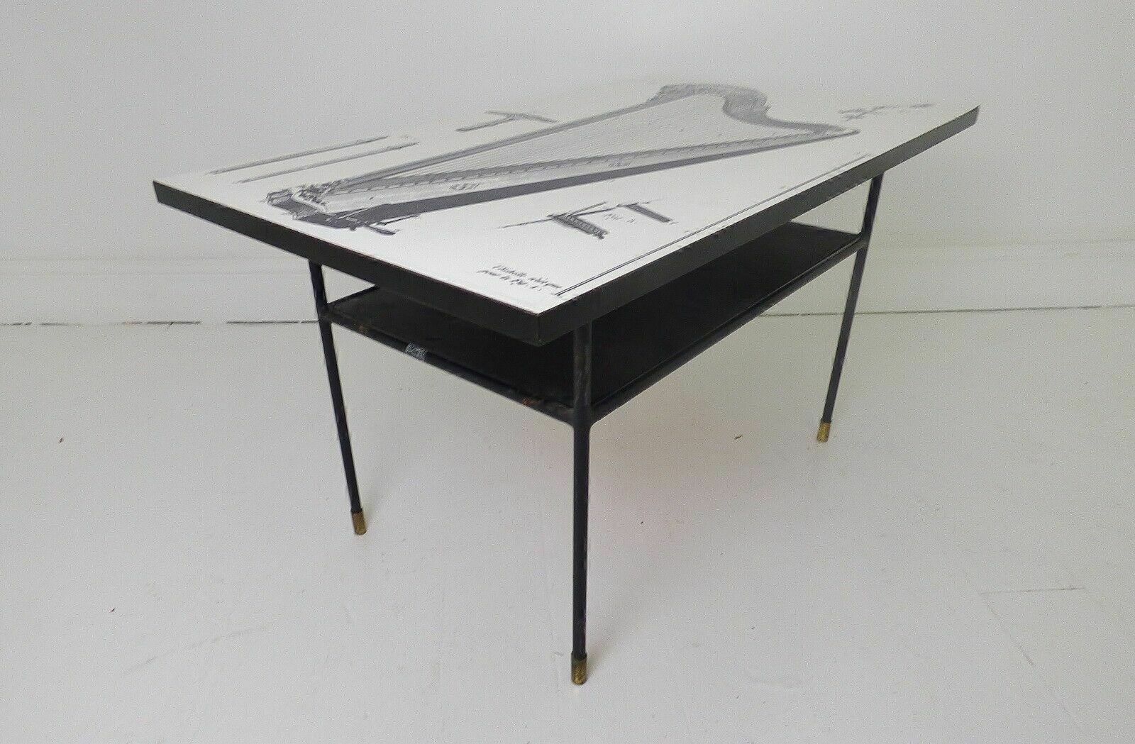 Stunning Vintage Italian Harp Design Coffee Table   1950's photo Furniture