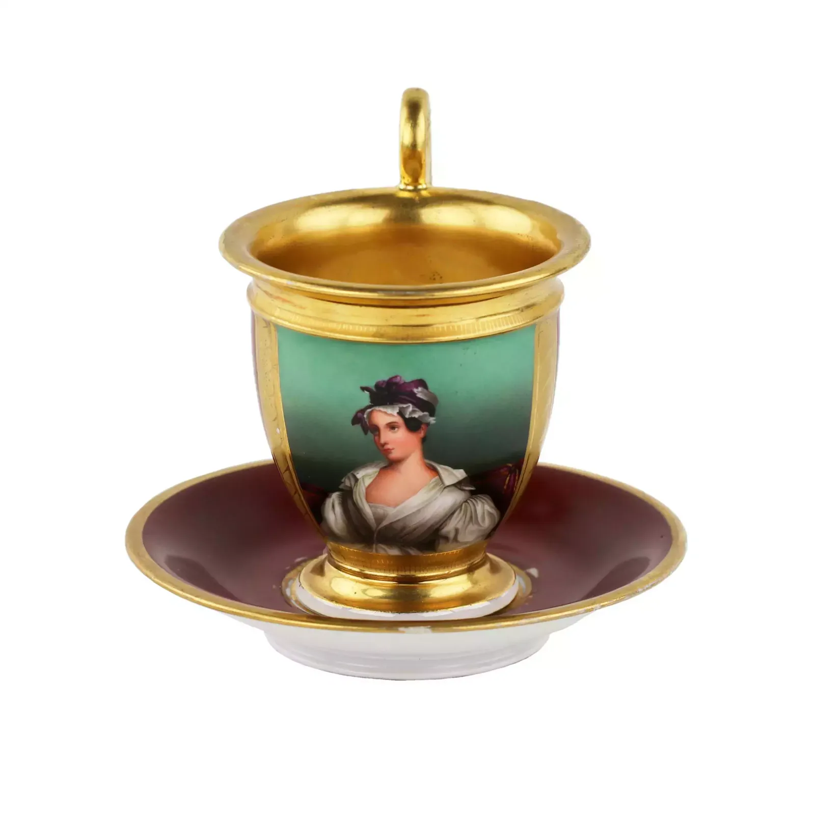 Porcelain Cup With Saucer. Popov Factory. Russia 1811 33 photo vinterior