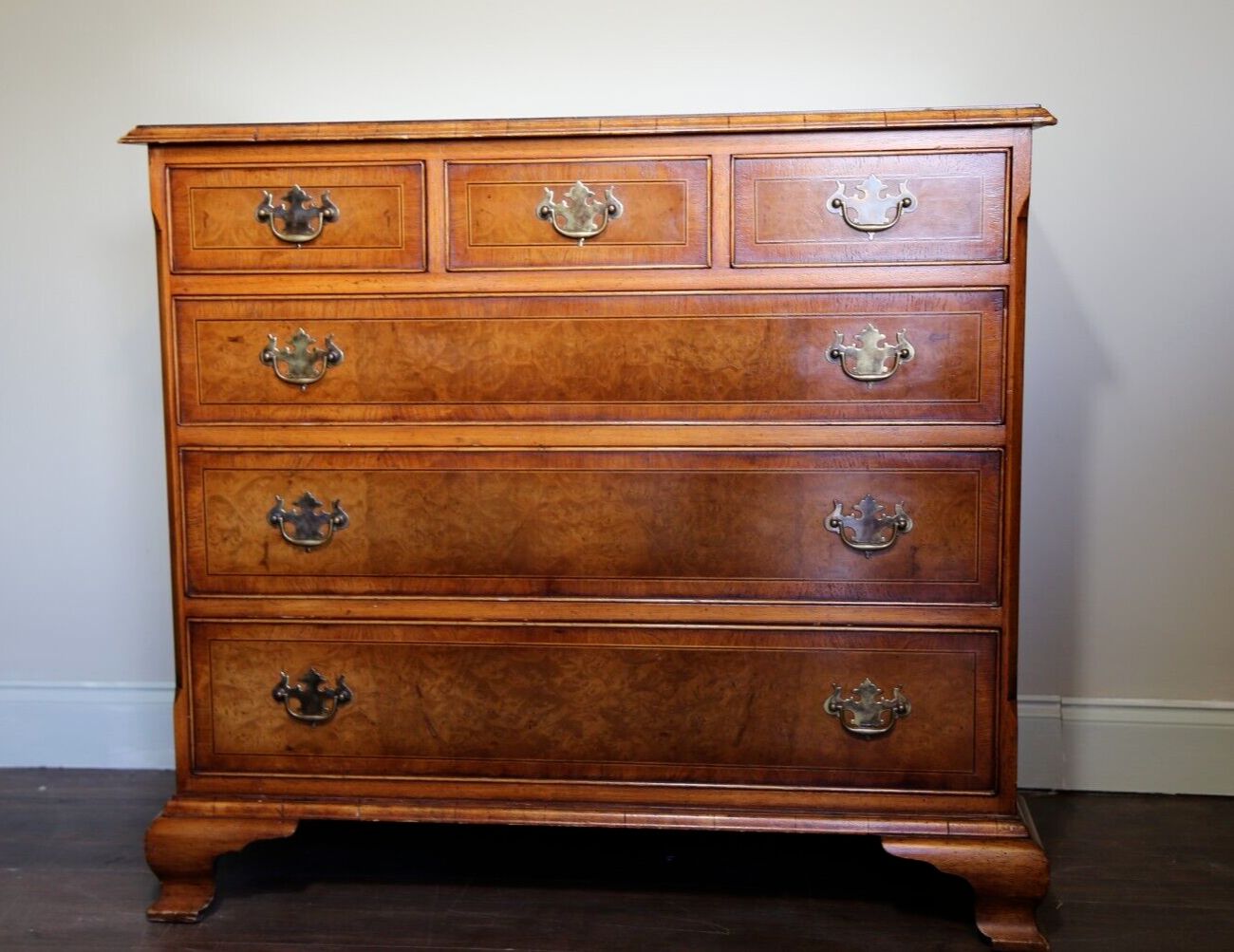 Georgian Style Burr Elm Chest Of Drawers photo for sale
