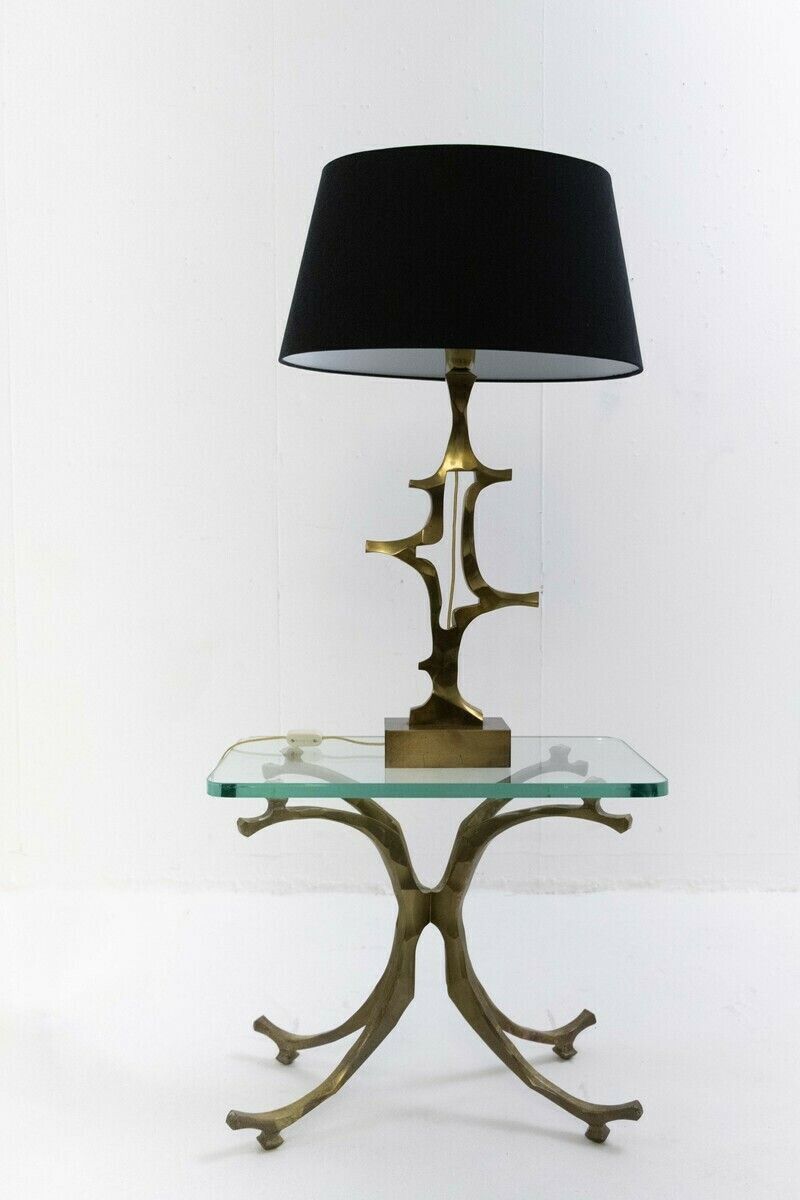 Pair Of Mid Century Bronze 'Seahorse' Side Tables By Willo Daro photo Furniture