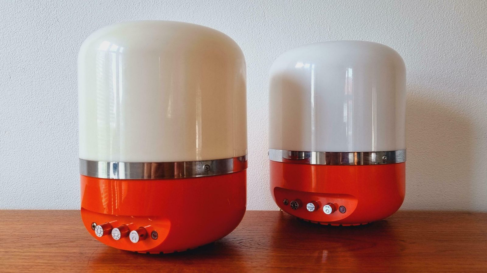 Set Of Two Midcentury Table Lamps, Space Age, Adriano Rampoldi, Italy, 1970s photo buy