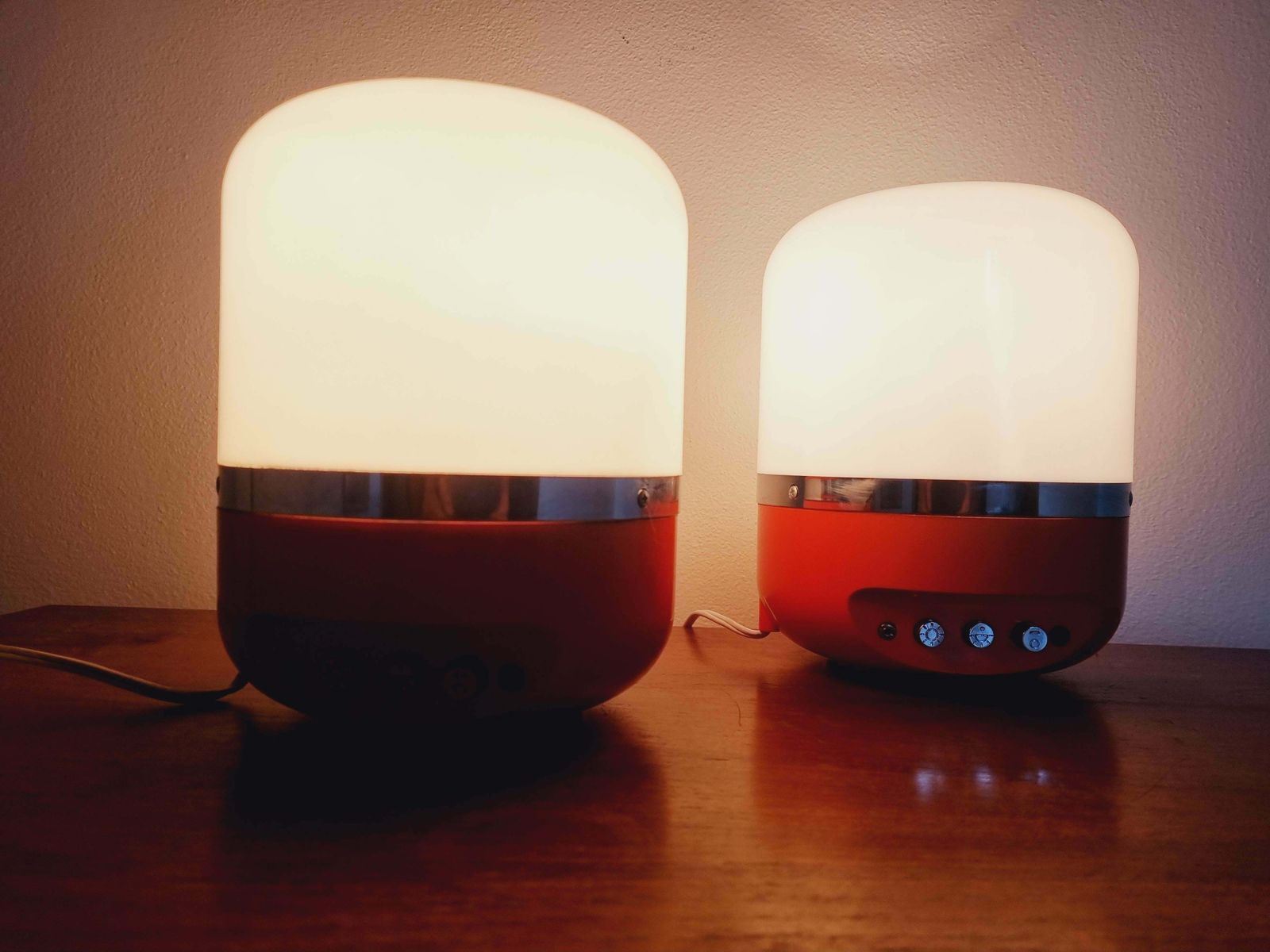 photo buy Set Of Two Midcentury Table Lamps, Space Age, Adriano Rampoldi, Italy, 1970s