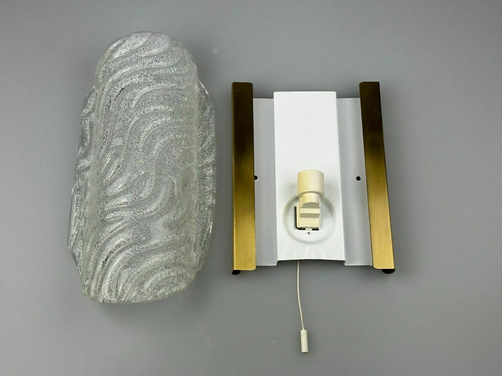 photo vintage 60s 70s Wall Lamp Fischer Leuchten Germany Wall Sconce Ice Glass Design