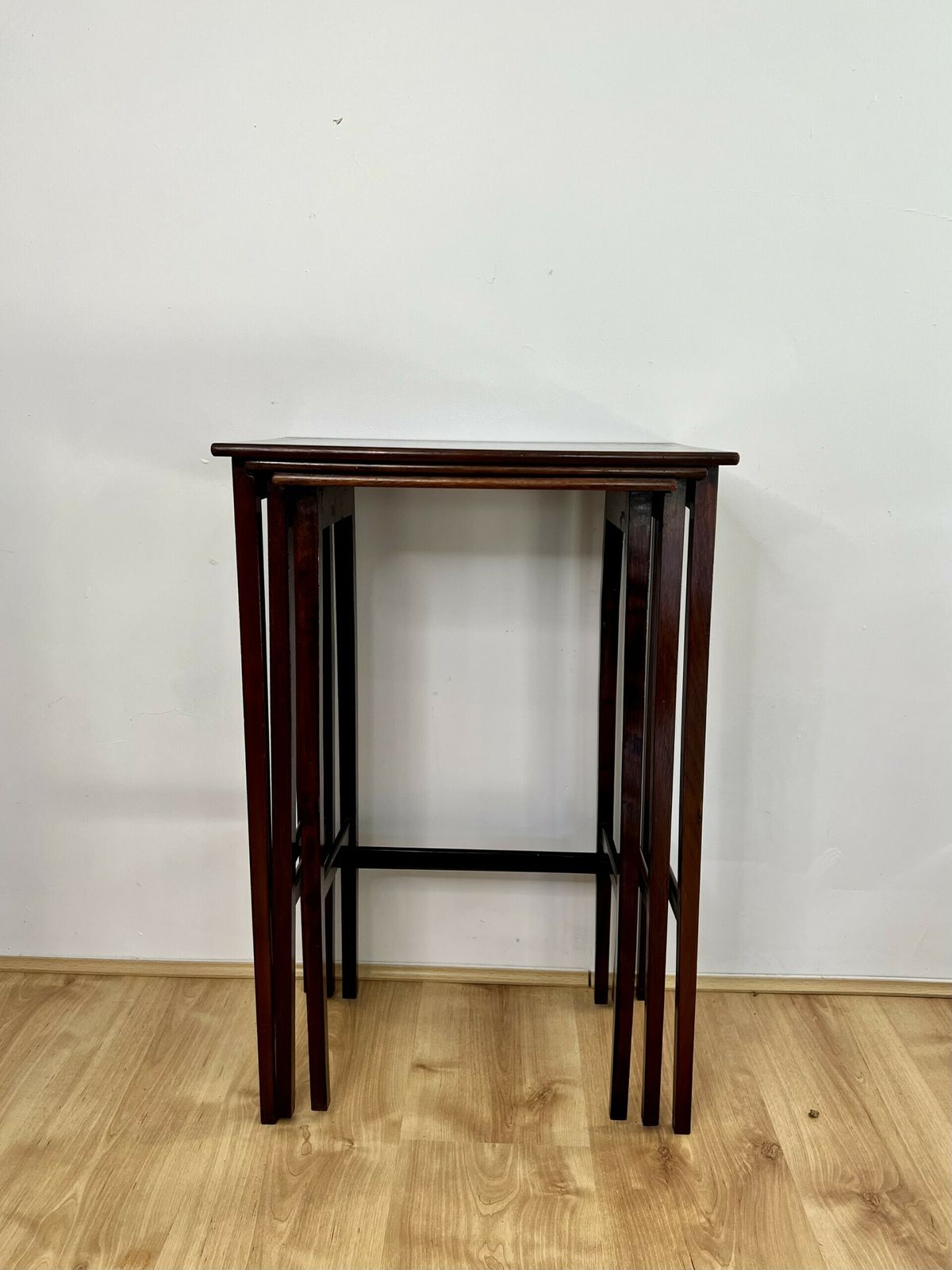 Nest Of Three Antique Quality Mahogany Inlaid Tables photo furniture