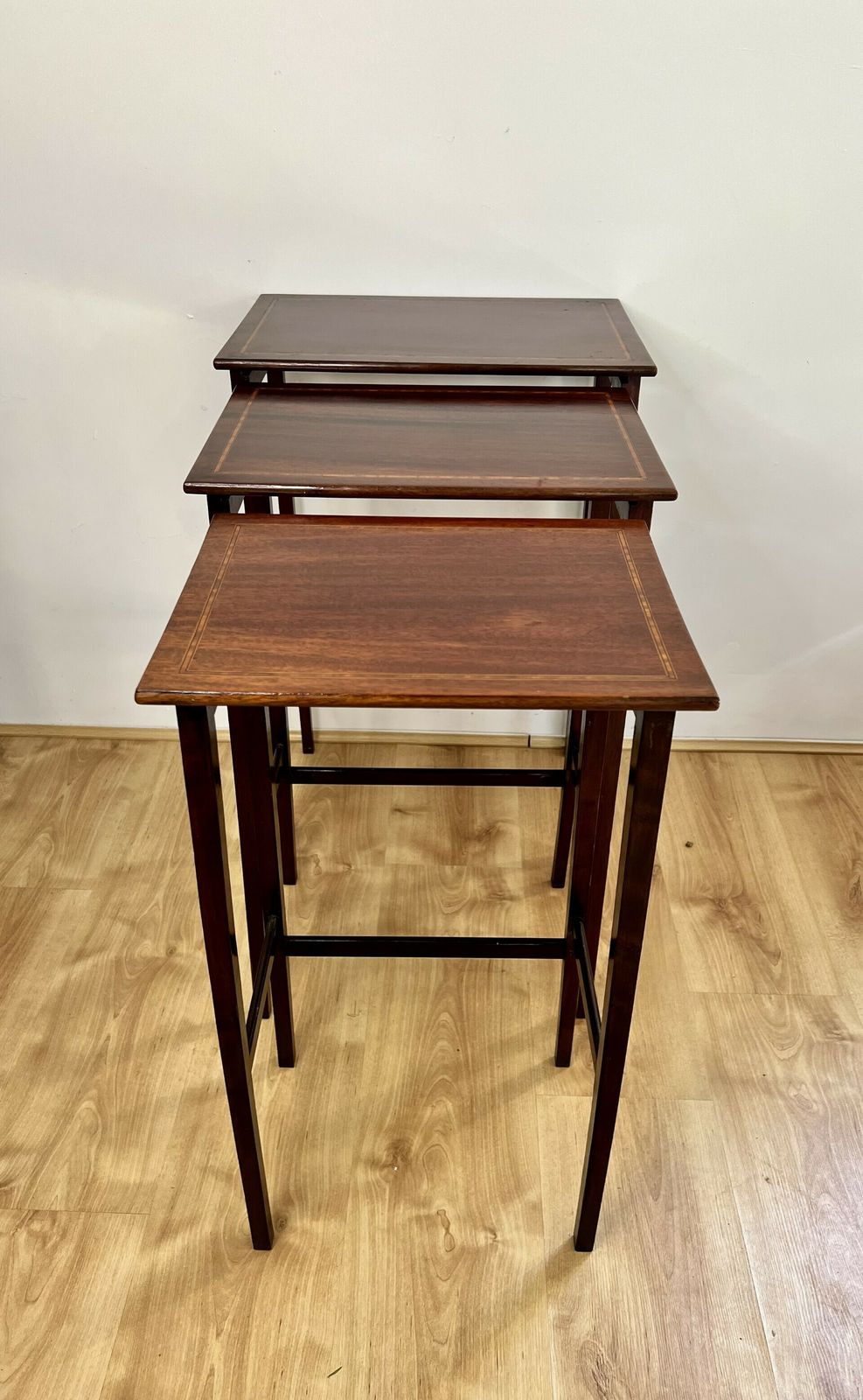 Nest Of Three Antique Quality Mahogany Inlaid Tables photo 685.0