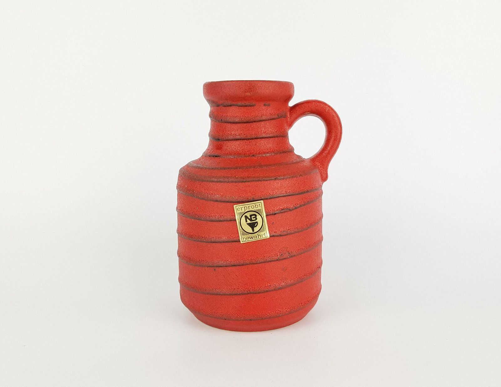 Scheurich Keramik Red Vase 414 16 West German Pottery 1970s Nurnberger Bund