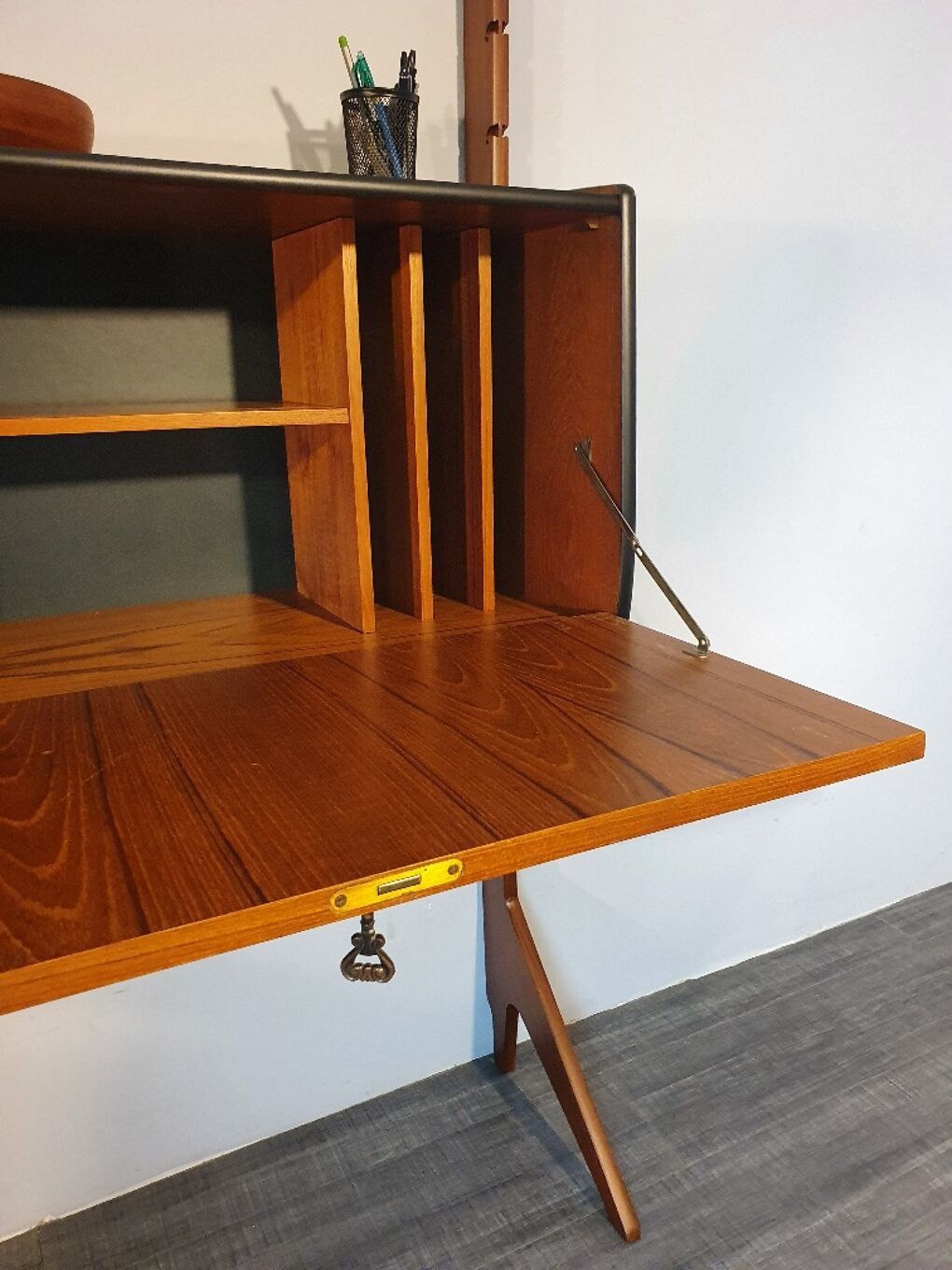 Furniture Norwegian Secretary Desk In Teak Model Ergo 1960s photo