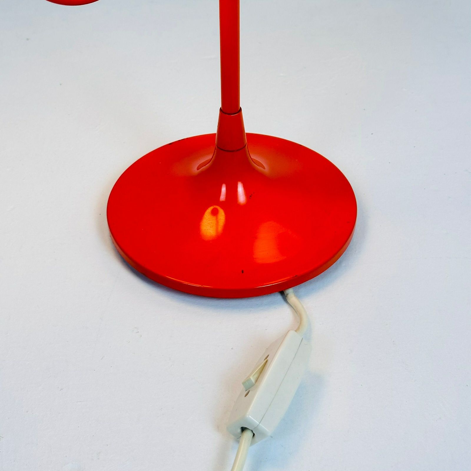 photo furniture Opaline Glass, Orange Tulip Shaped Base Makes This Stunning Space Age Mid Century Table Lamp . Made By Kaiser Leuchten, Germany 1970s