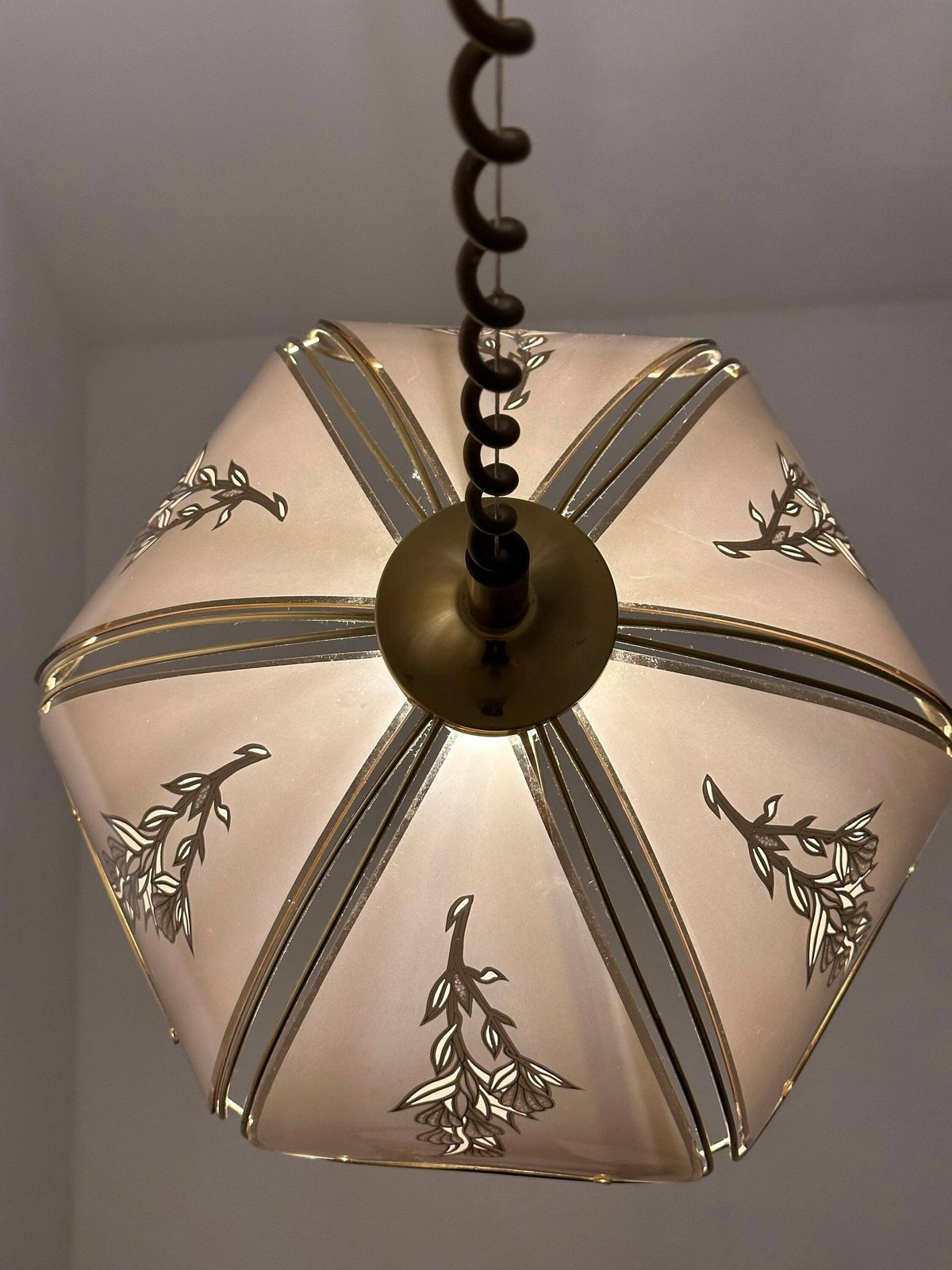 Gilt Metal & Murano Glass Pendant Lamp From Eglo Leuchten, Austria, 1970s photo 421.0