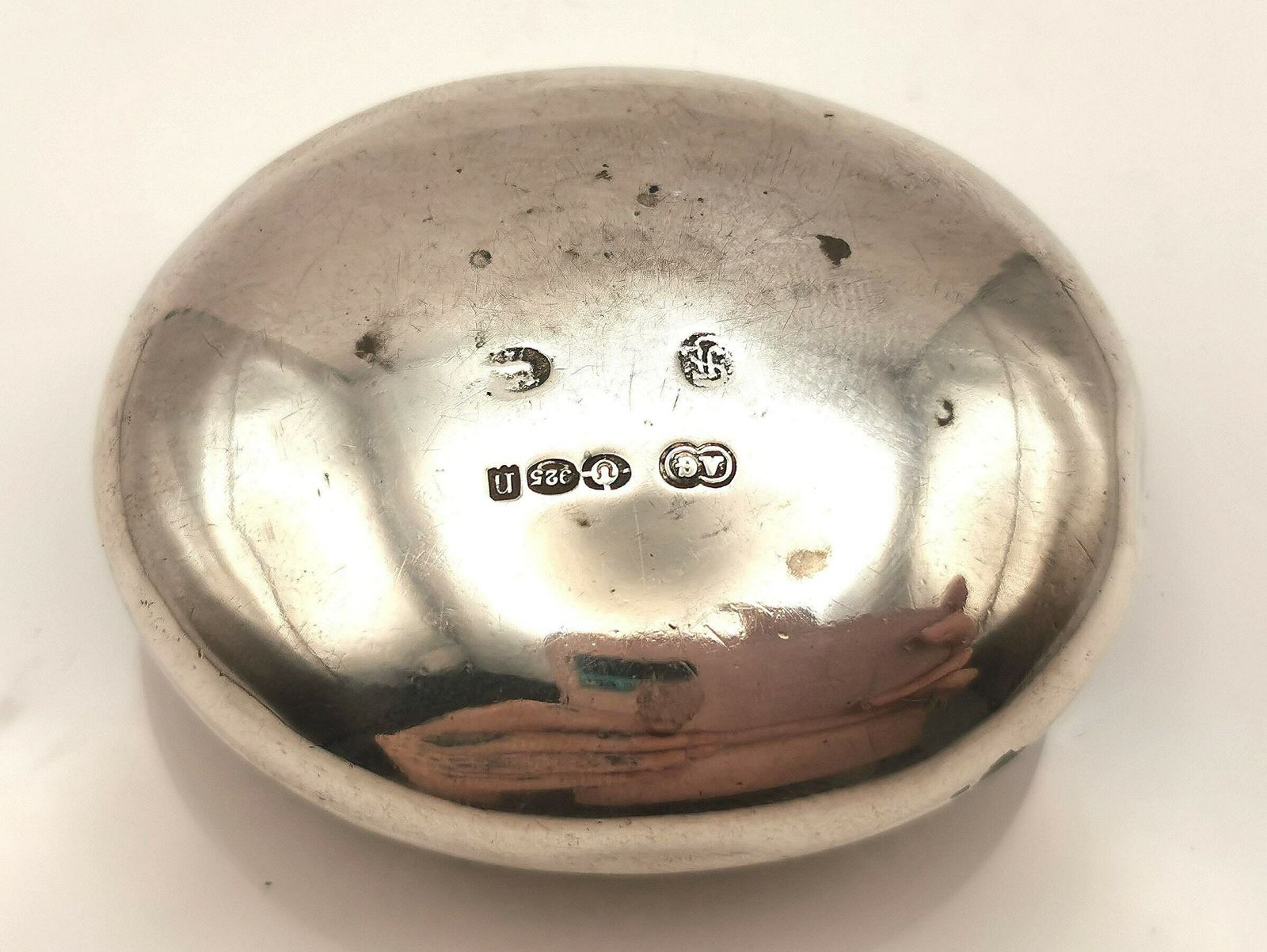 Antique Sterling Silver Pictorial Snuff Box, Home Scene photo buy