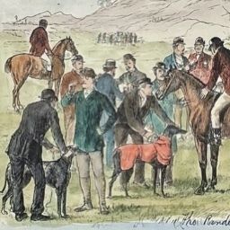 'Coursing Meeting At Johnstown, Ireland’, A Hand Painted C19th Engraving photo Art