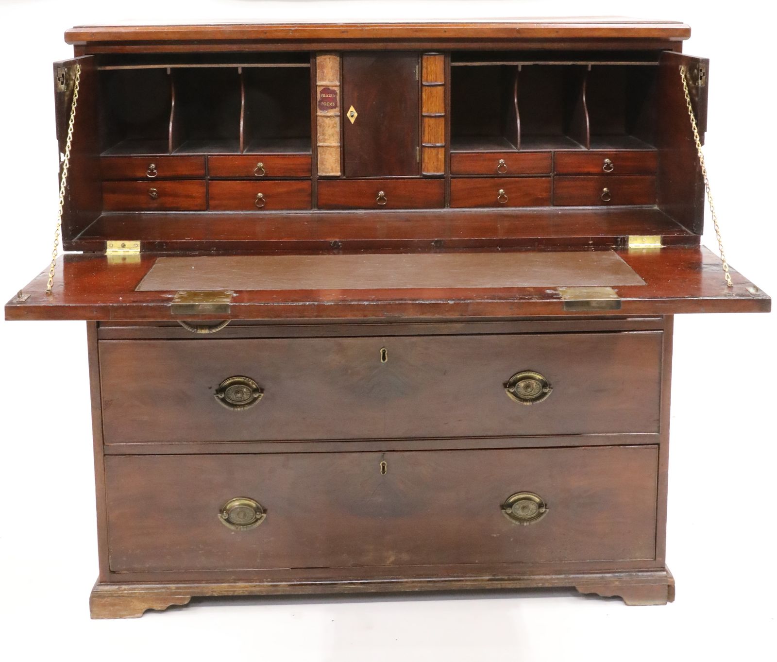 Georgian Mahogany Secretaire Chest Of Drawers Fitted Interior Free Uk Delivery photo Furniture