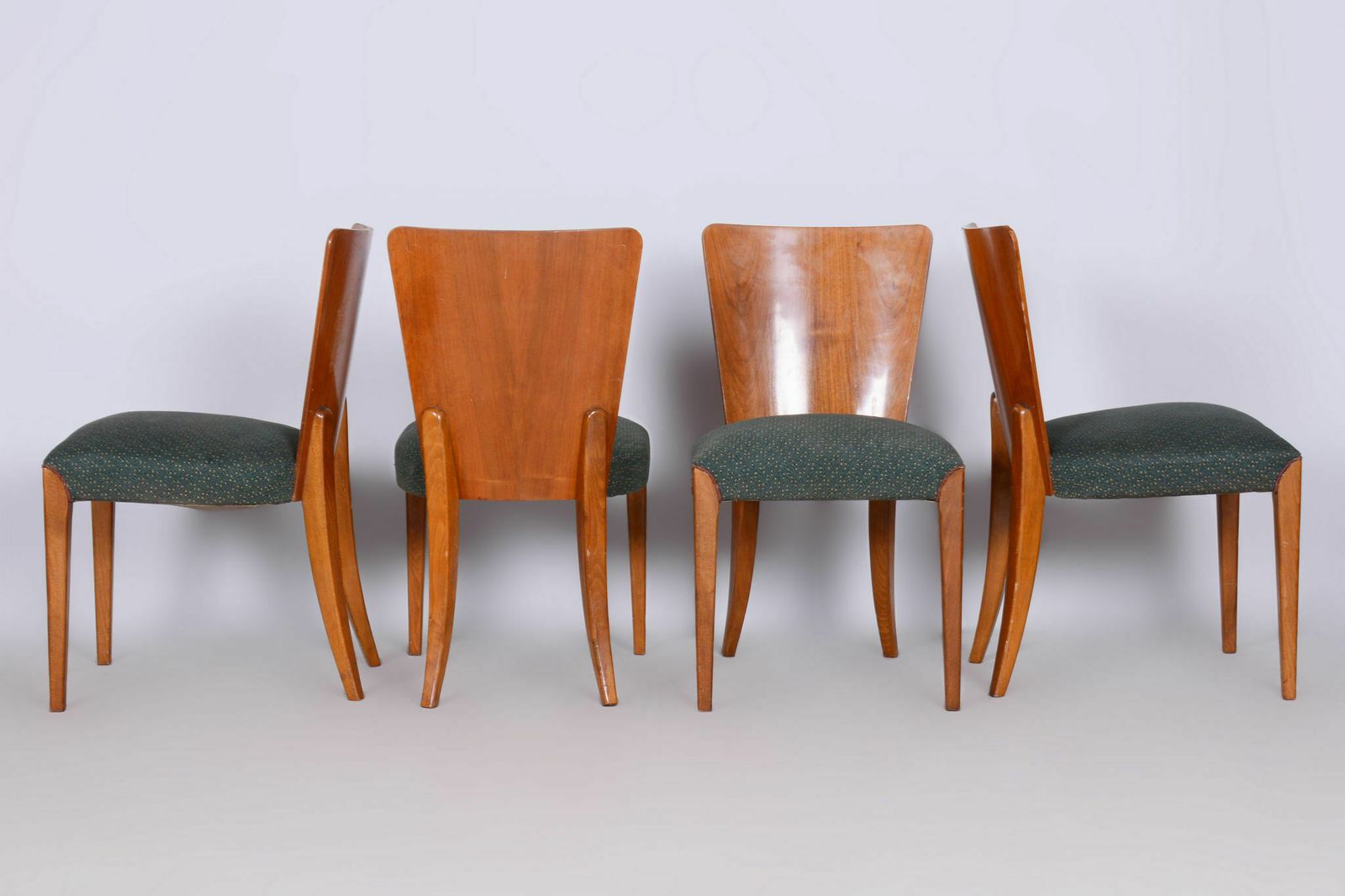 Set Of Four Original Artdeco Chairs, Halabala, Up Zavody, Beech, Czechia, 1940s photo 950.0