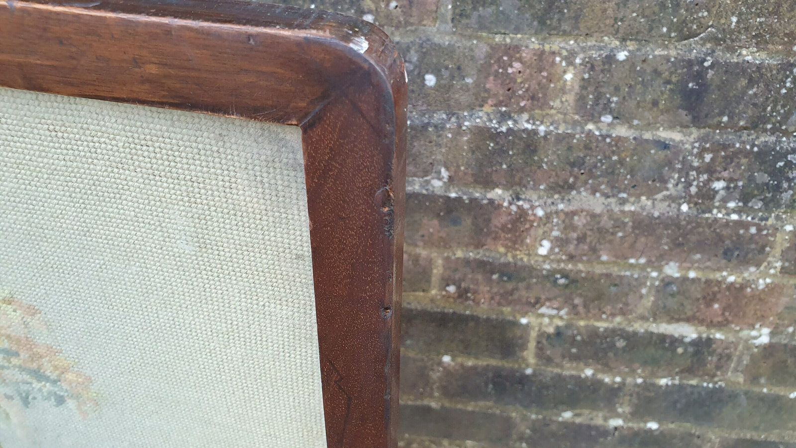 Large Impressive Tapestry Fire Screen Parrot Motif Mahogany Folds Up To Form Coffee Table photo vinterior