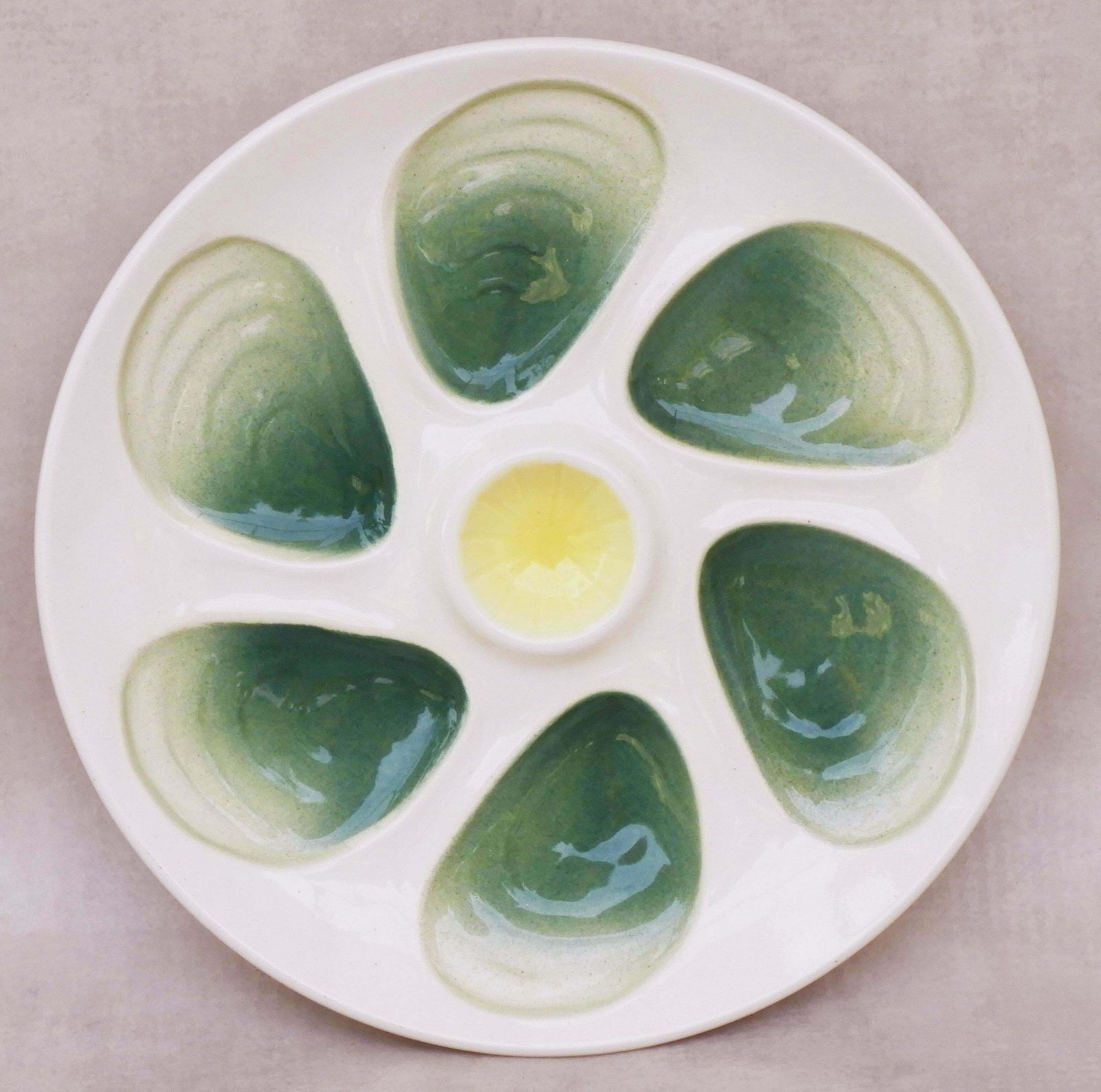 Set Of Twelve French Vintage Oyster Plates From Salins France C1960 photo furniture