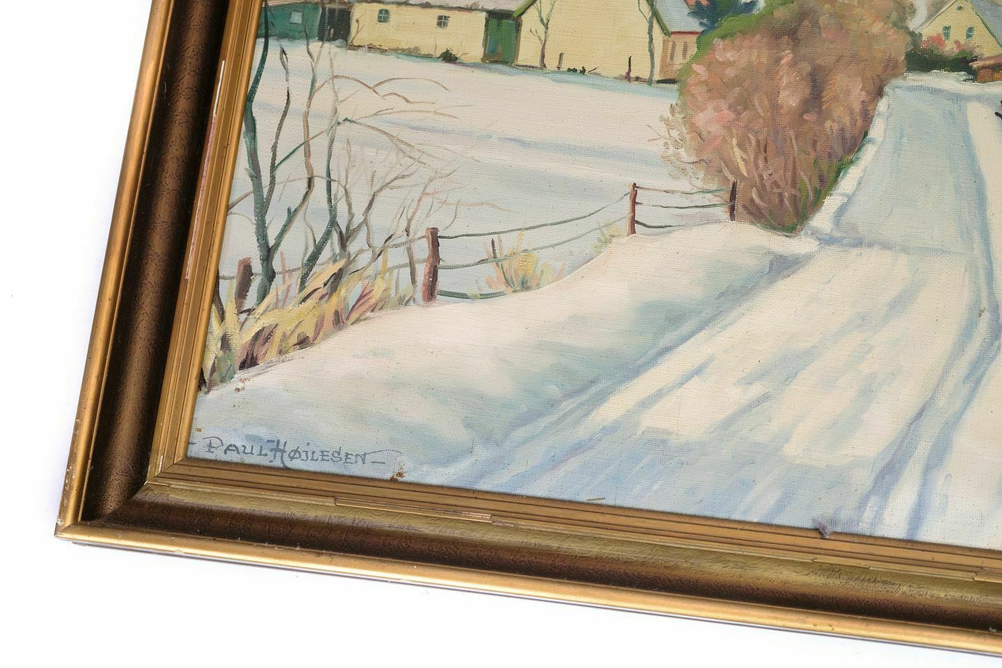 Painting Canvas With Motif Of Snow Landscape Fron 1930s photo 200.0