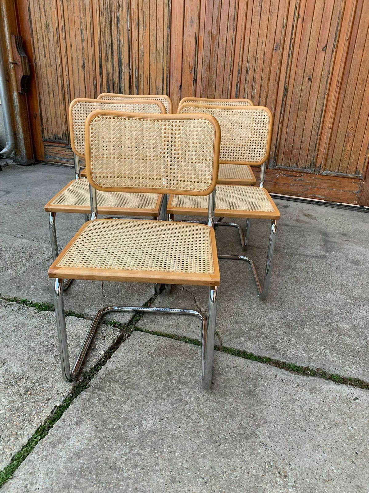 Set Of 5 Mid Century Italian B32 Cesca Chairs By Marcel Breuer, 1970s photo furniture