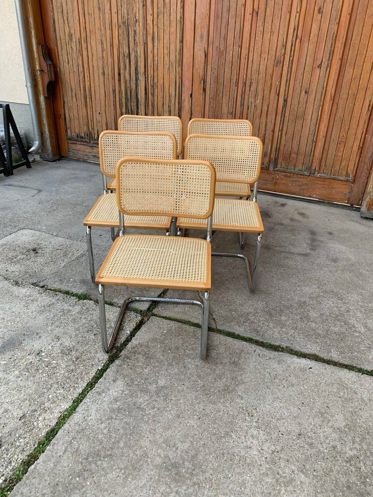 Set Of 5 Mid Century Italian B32 Cesca Chairs By Marcel Breuer, 1970s photo buy