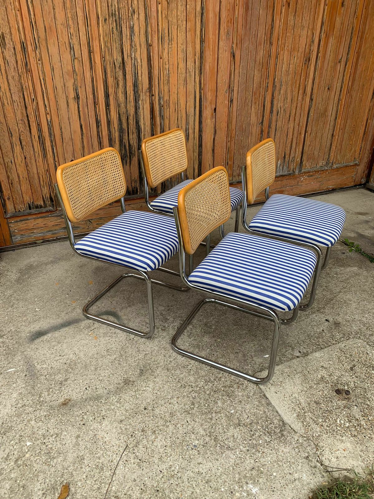 photo furniture Set Of 4 Mid Century Upholstered Cesca Chairs, Italy 1970s