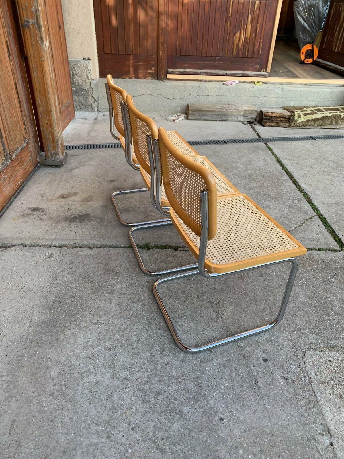 Set Of 3 Mid Century Italian B32 Cesca Chairs By Marcel Breuer, 1970s photo vinterior