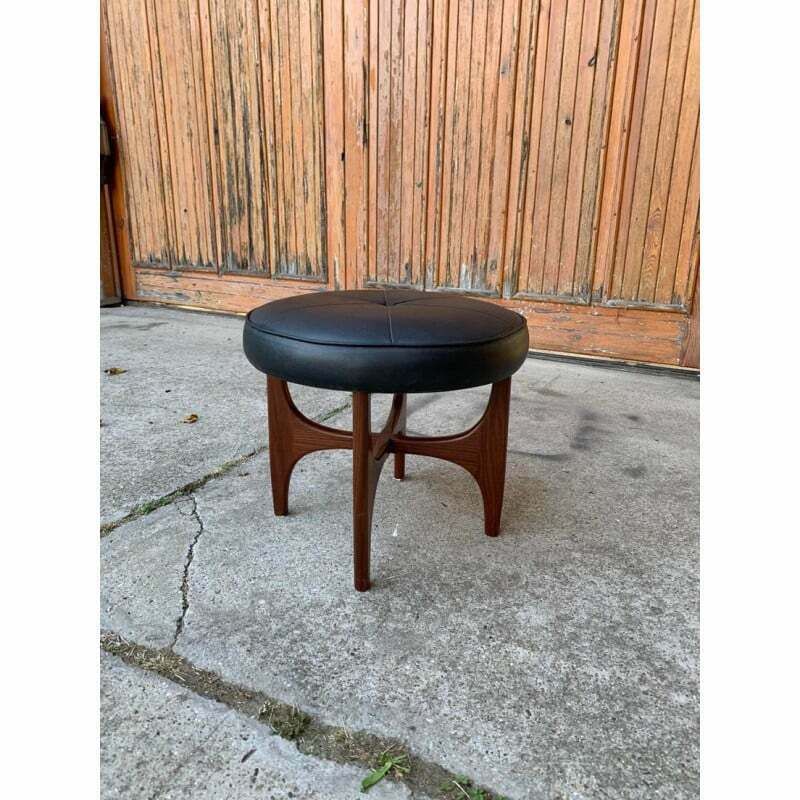 Mid Century Danish Teak And Leather Ottoman By Kofod Larsen For G Plan, 1960s photo Furniture