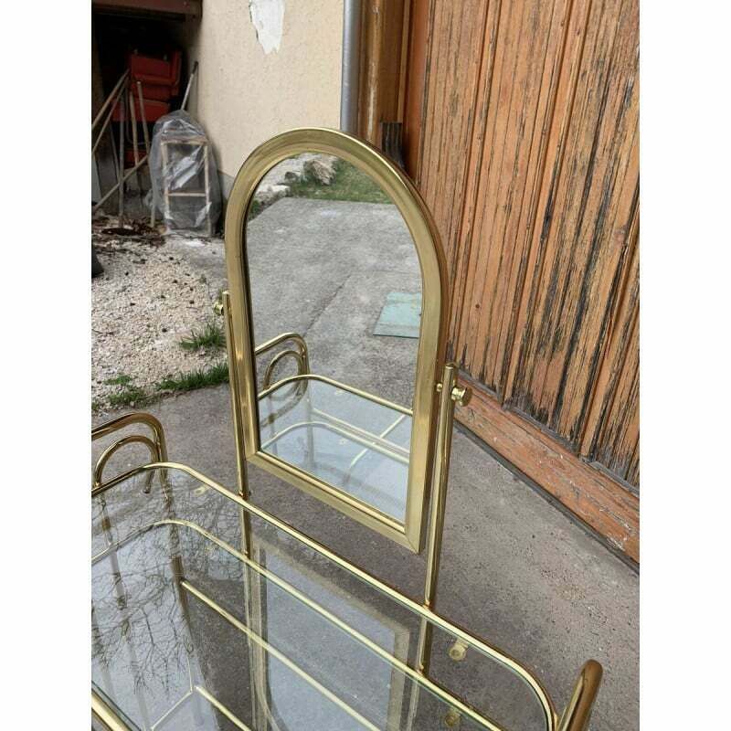 Vintage Dressing Table In Brass With Stool, 1950s photo 1330.0