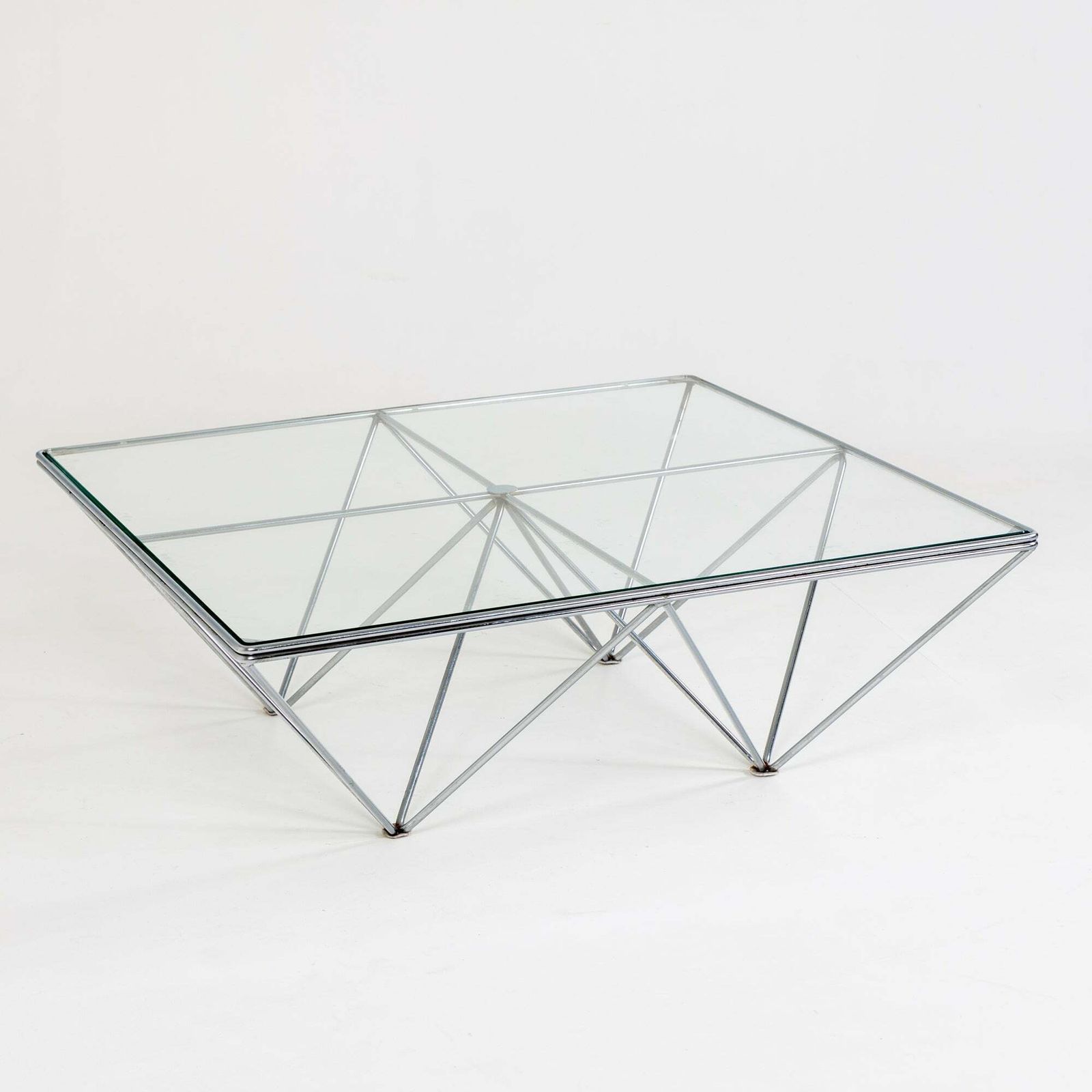 Square Coffee Table Alanda, Chromed Metal, Attributed To Paolo Piva For B&B Italia, Italy 1980s photo vinterior
