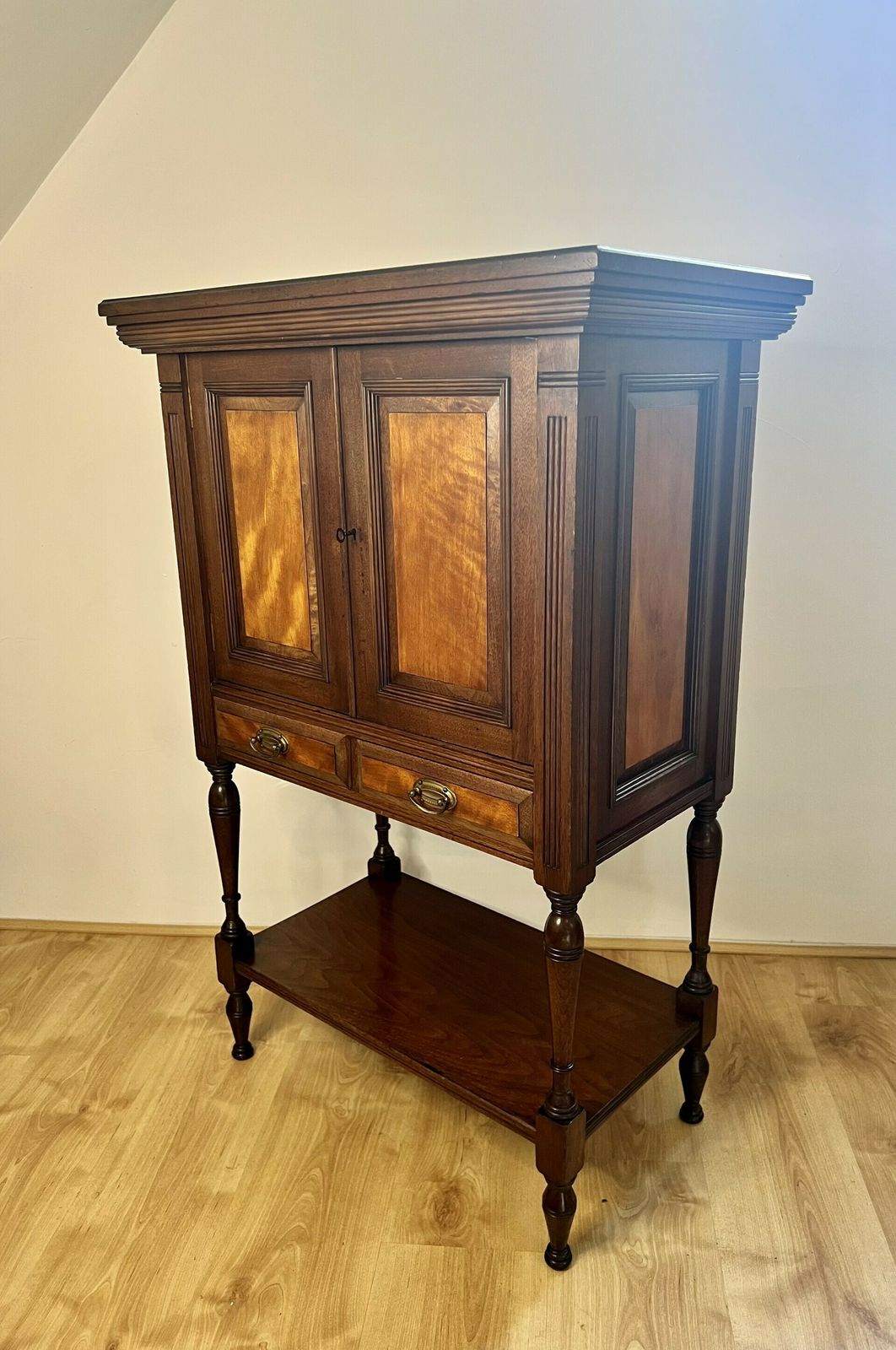 Victorian Quality Mahogany And Satinwood Side Cabinet photo for sale
