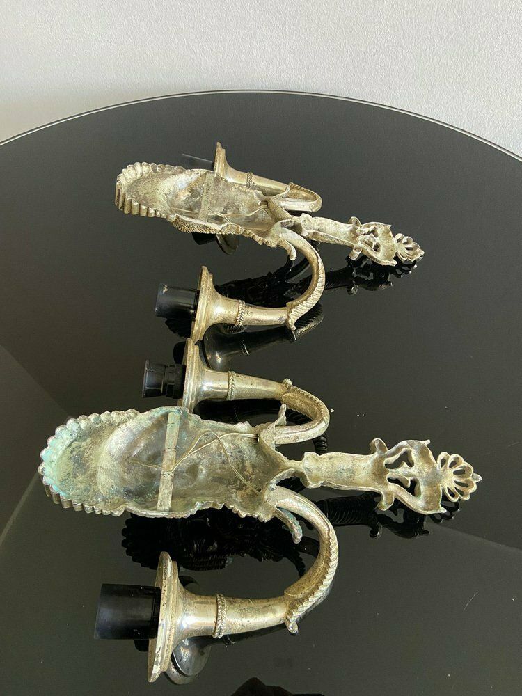 Silver Plated Alloy Greek Tragedy Wall Lamps, Set Of 2 photo 816.0