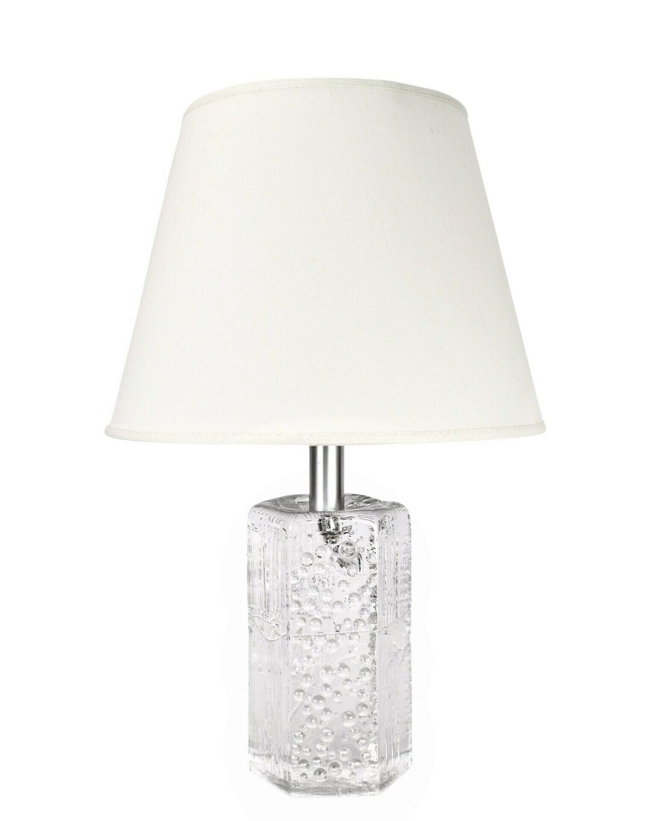 Mid Century Massief Kristallen Tafellamp Van Willem Heesen Voor Royal Leerdam | Accentlamp Ijsglas | Modernistisch Vintage