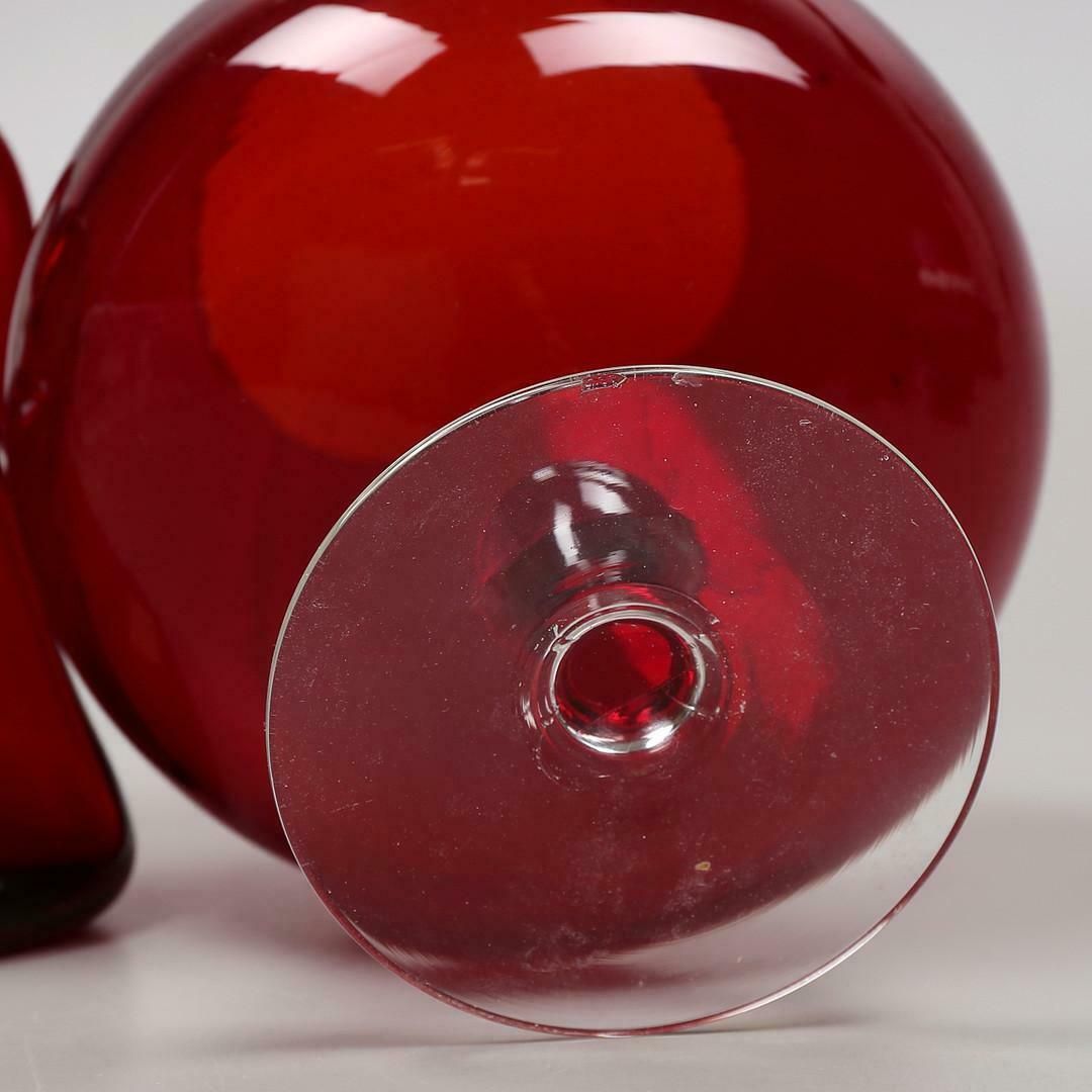 Gift Set 5 Glass Objects, Monica Bratt, Ruby Red Candle Holder / Jug Reimyre photo buy