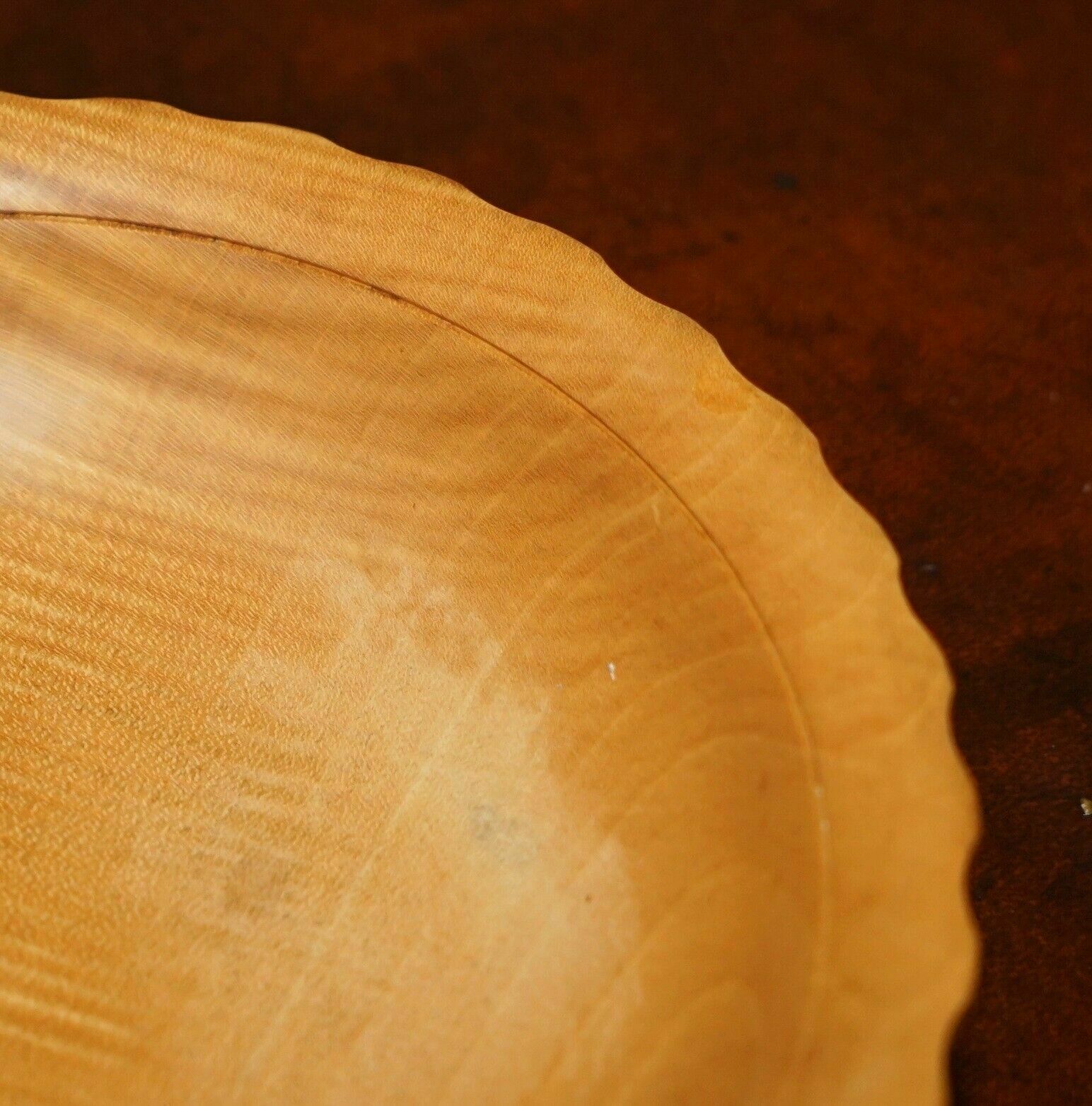 Hand Made Vintage Ripple Sycamore Fruit Bowl Signed To The Base Bob French photo 350.0