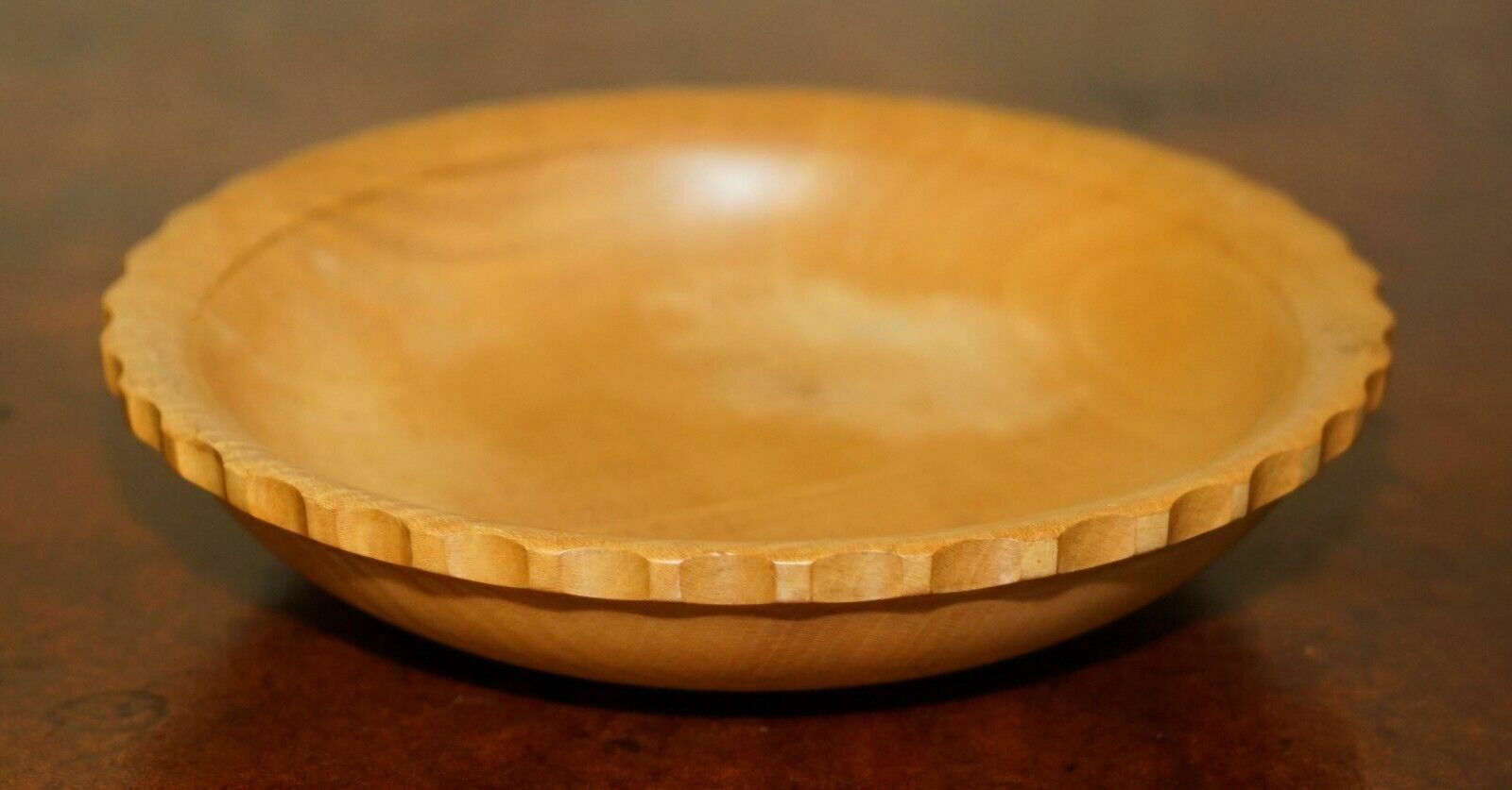 Hand Made Vintage Ripple Sycamore Fruit Bowl Signed To The Base Bob French photo vintage