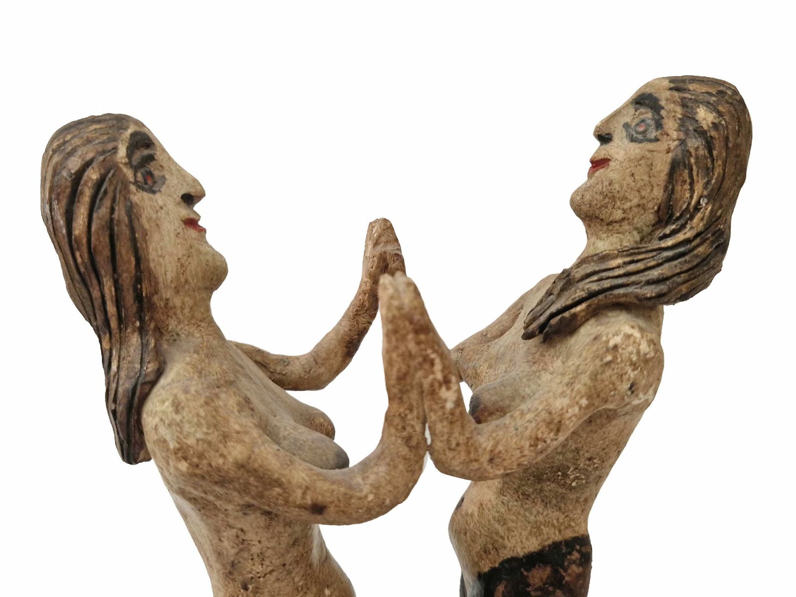 Mid Century Pottery Mermaid Figurine, Vintage French Coastal And Nautical Home Decor photo buy