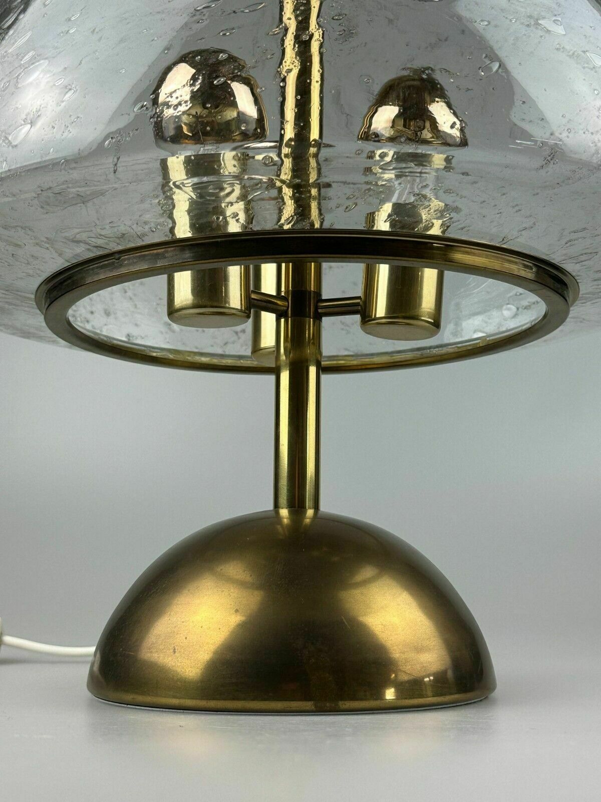 60s 70s Table Lamp By Doria Leuchten Germany Glass & Brass Space Age photo vintage